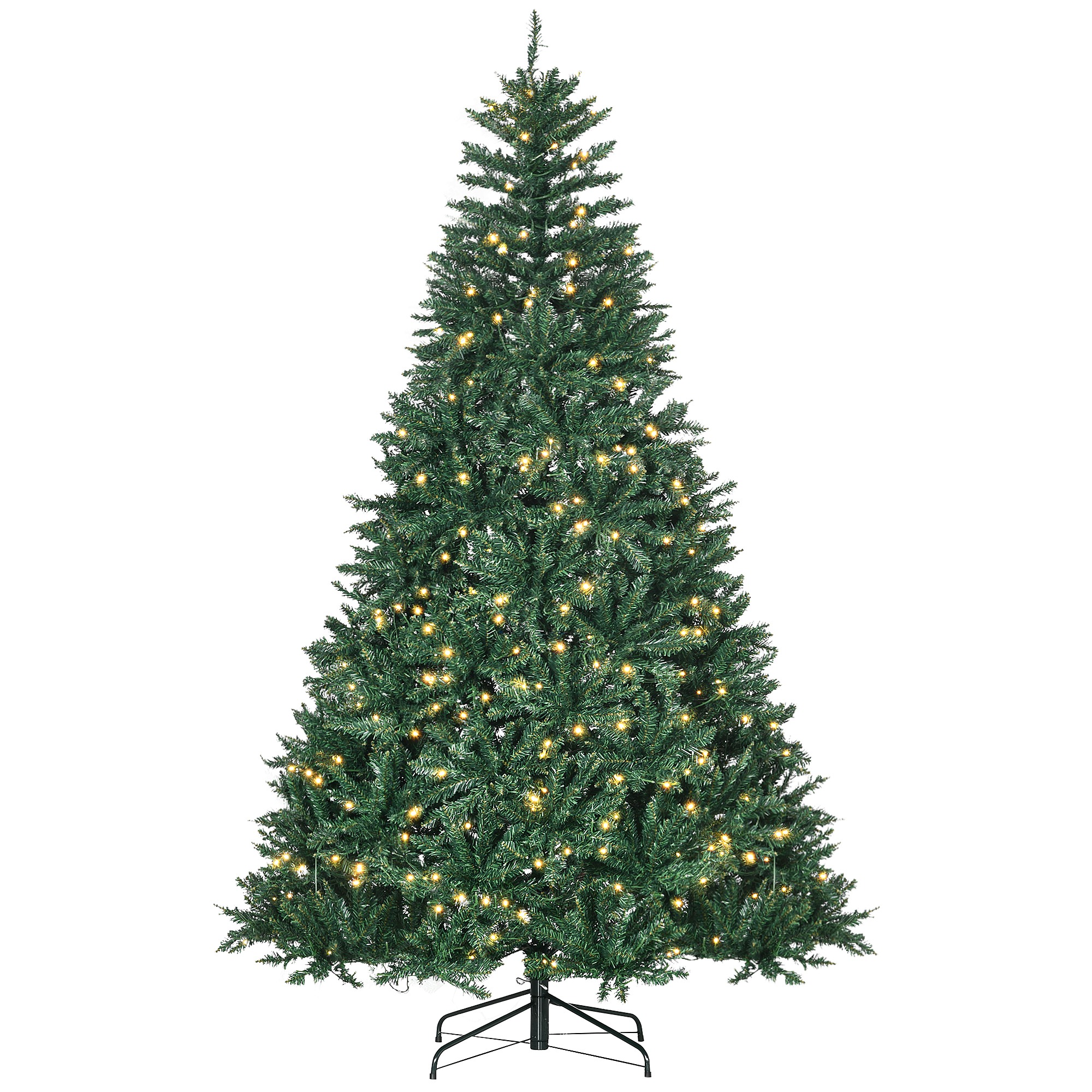 Ziemassvētku eglīte, 700 silti baltas gaismas diodes, 2154 zari, liesmu slāpējošs, plastmasa/metāls, 210 × 142 cm, zaļa