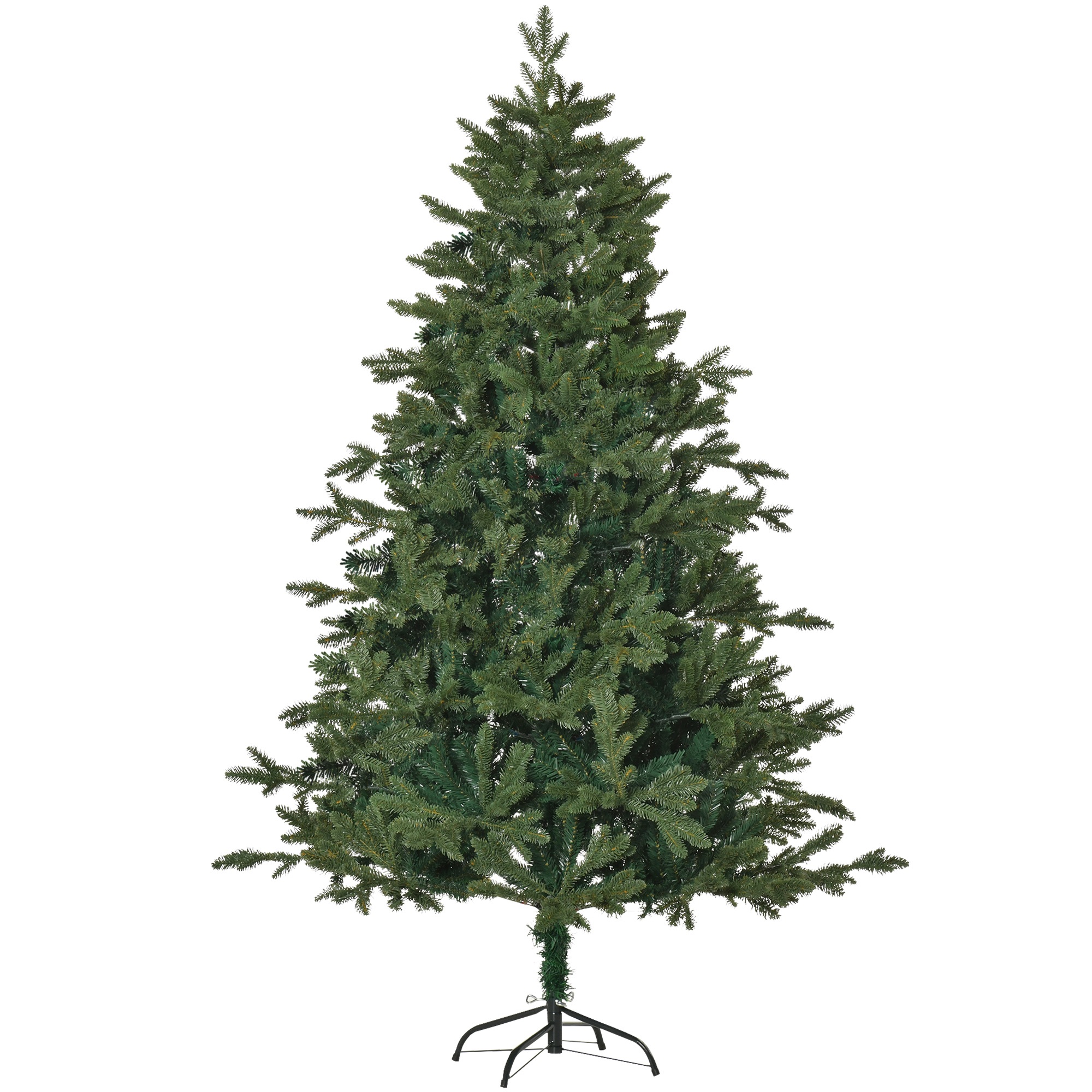 Mākslīgā Ziemassvētku eglīte 180 cm, mākslīgā egle ar 748 galotnēm, 3 dažādām lapu formām, liesmu slāpējoša, ar metāla statīvu lietošanai iekštelpās