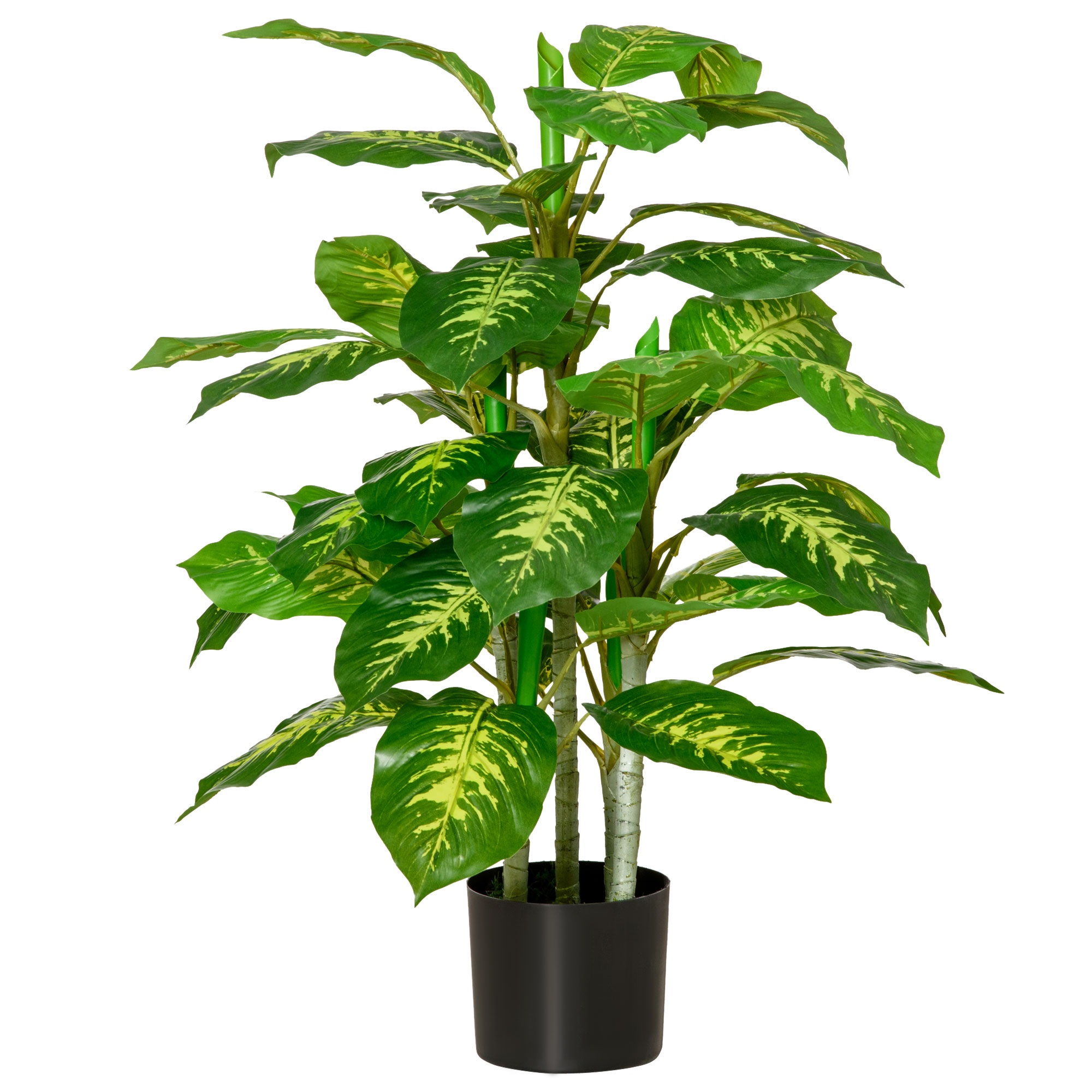 Mākslīgais augs, plastmasas augs, cementa pods, lietošanai iekštelpās un ārā, 95 cm, zaļš
