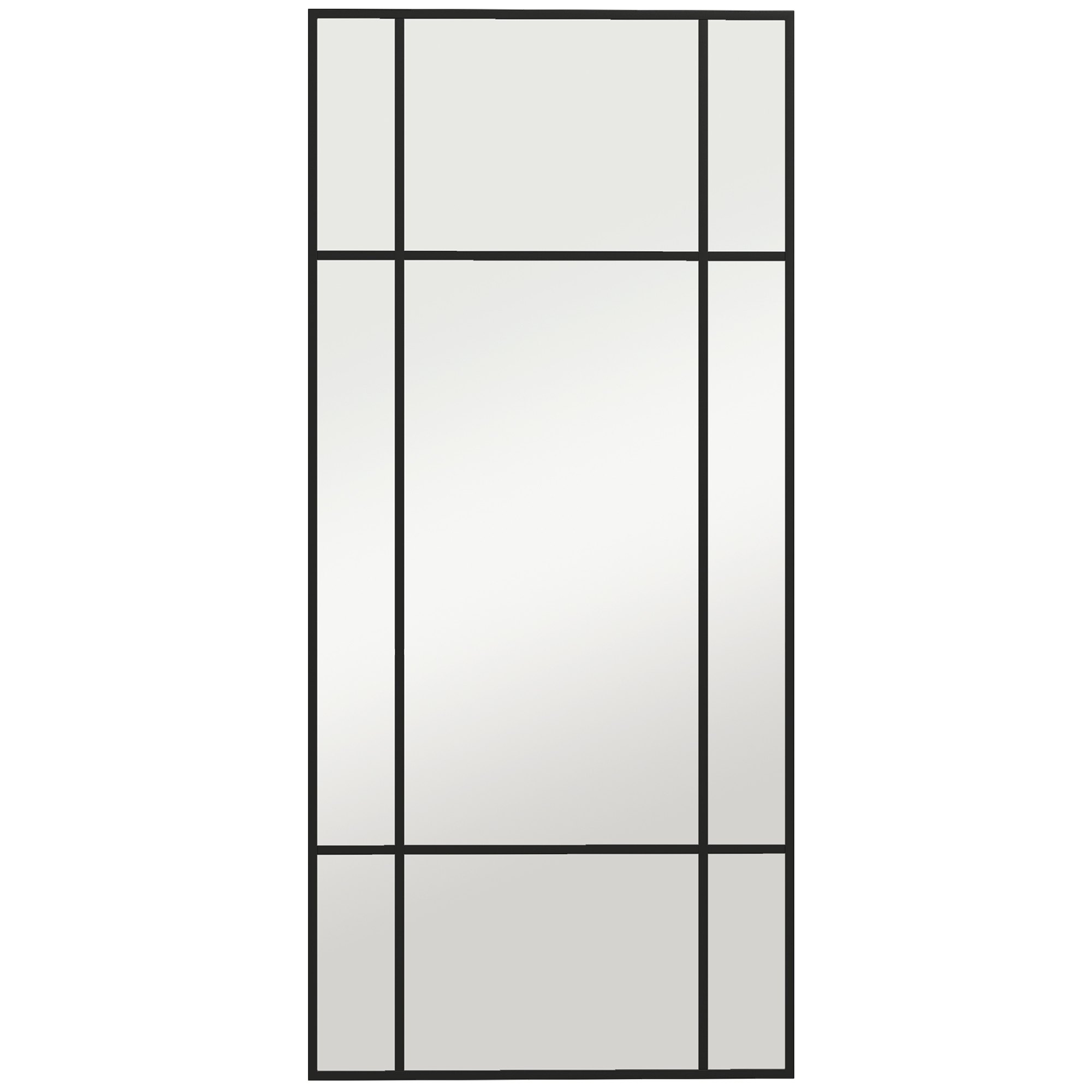 Sienas spogulis, dekoratīvs spogulis ar metāla rāmi, melnas svītras, daudzslāņu stikls, 50 cm platums x 2 cm dziļums x 110 cm augstums