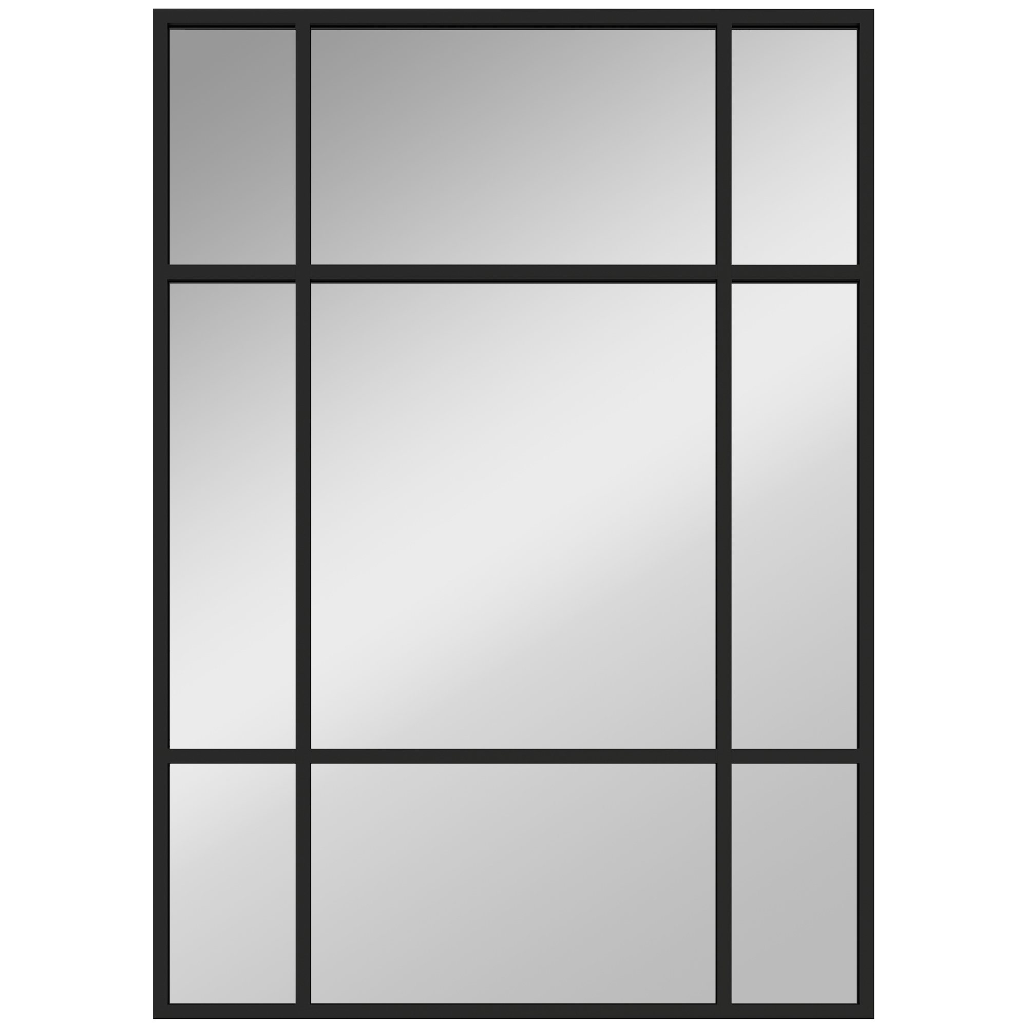 Sienas spogulis, dekoratīvs spogulis ar metāla rāmi, melnas svītras, daudzslāņu stikls, 50 cm platums x 2 cm dziļums x 70 cm augstums