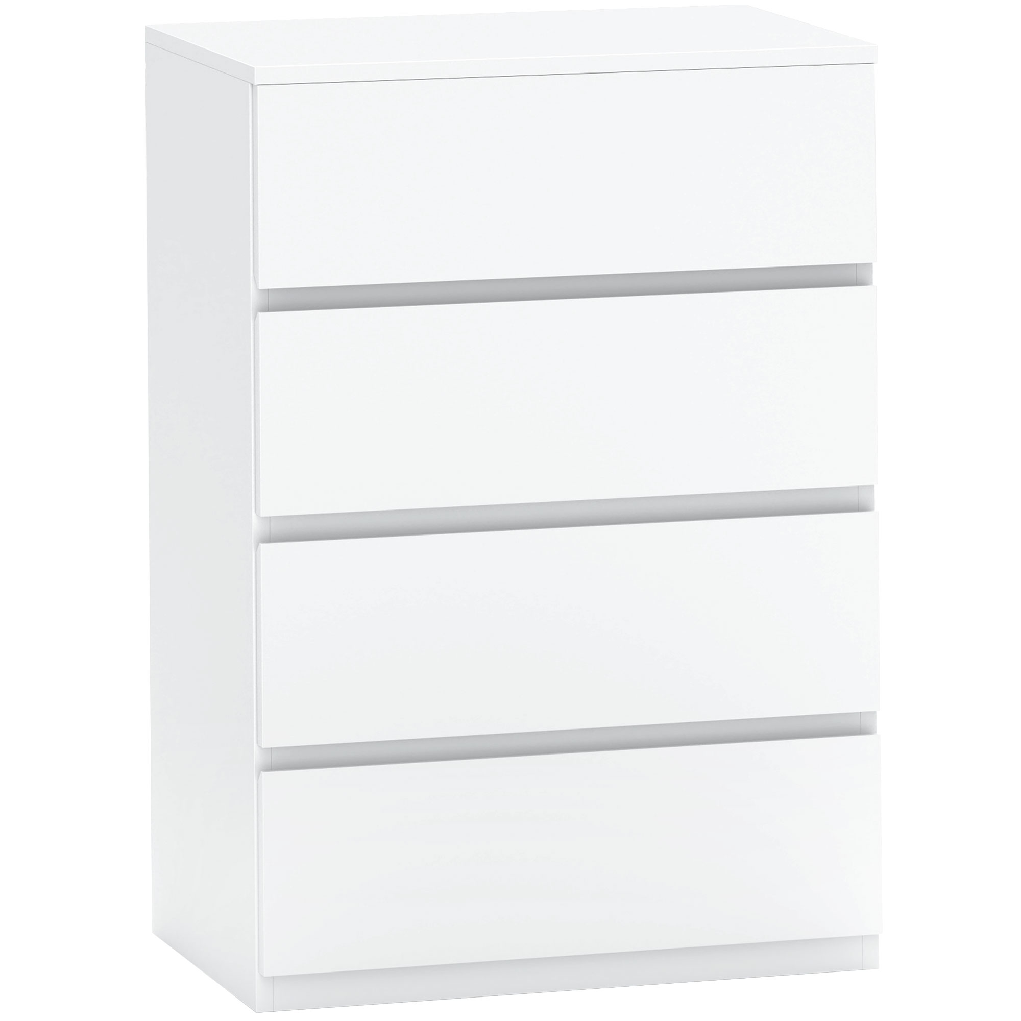 Kumode, bufetes tipa skapītis, kumode, 4 atvilktnes, 55 cm x 33 cm x 80 cm, balta
