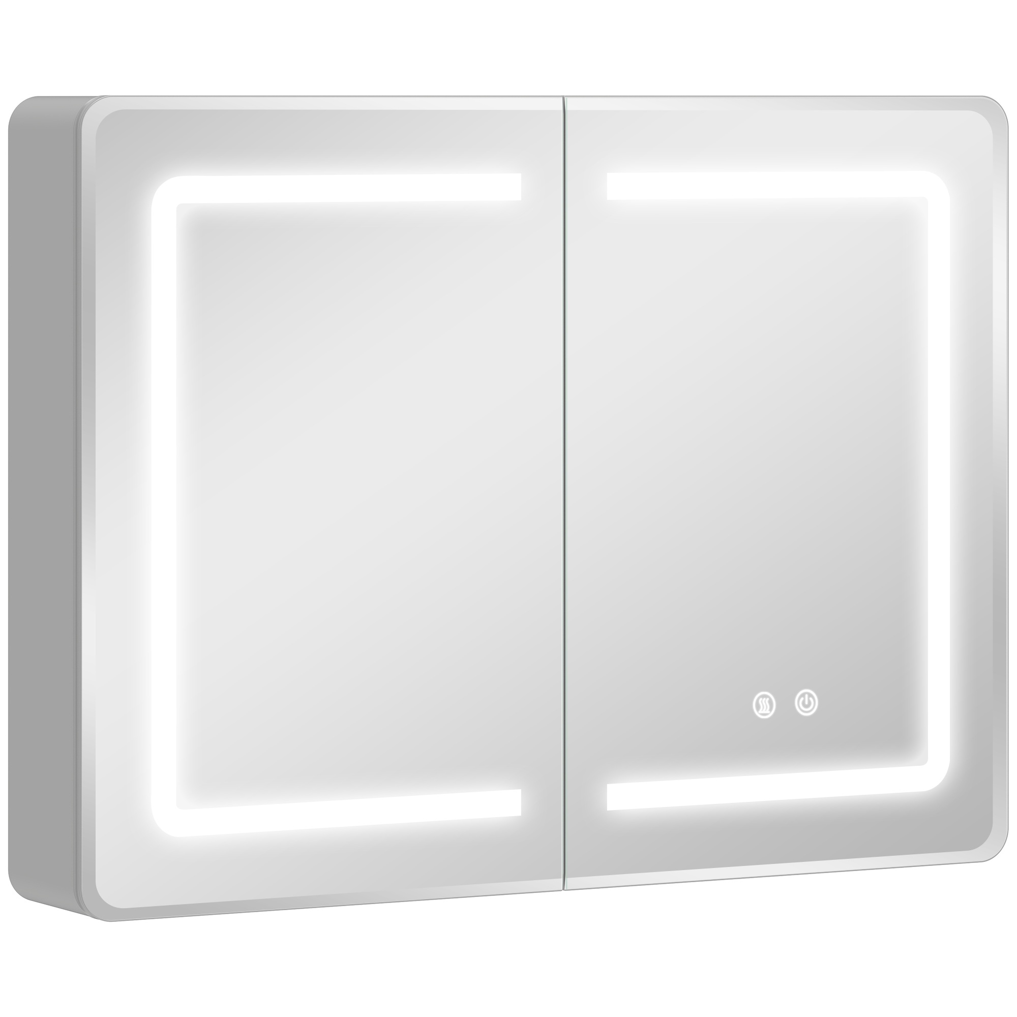 Vannas istabas spoguļskapītis ar LED apgaismojumu, 60 x 80 cm, pretsvīšanas pārklājums, 3 aptumšošanas režīmu funkcija