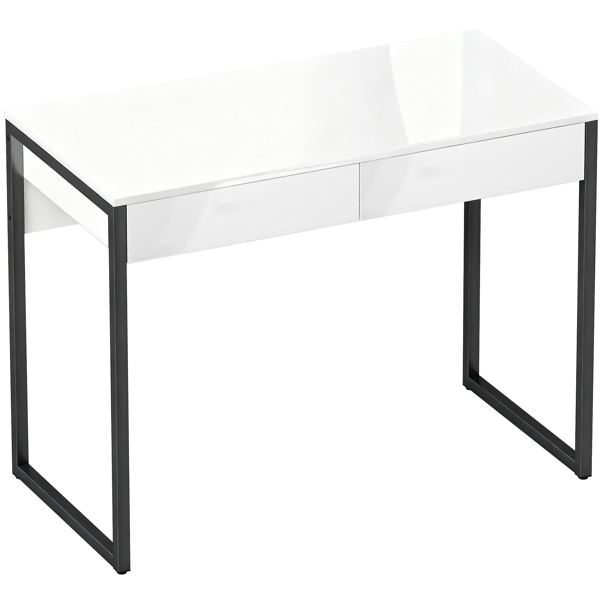 Datorgalds, 100 x 50 cm, biroja galds ar 2 atvilktnēm, mazām telpām, melns
