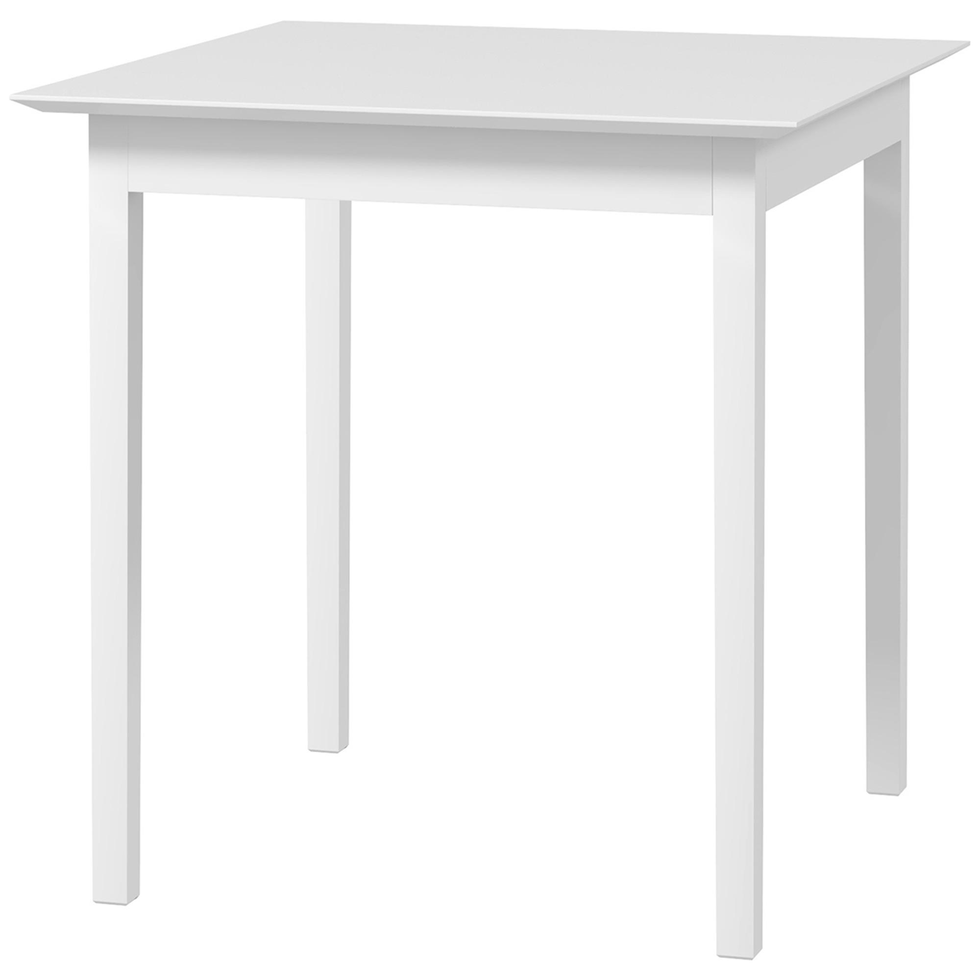 Virtuves galds, ēdamgalds, kvadrātveida galds, moderns dizains, 75 cm x 75 cm x 76 cm, balts