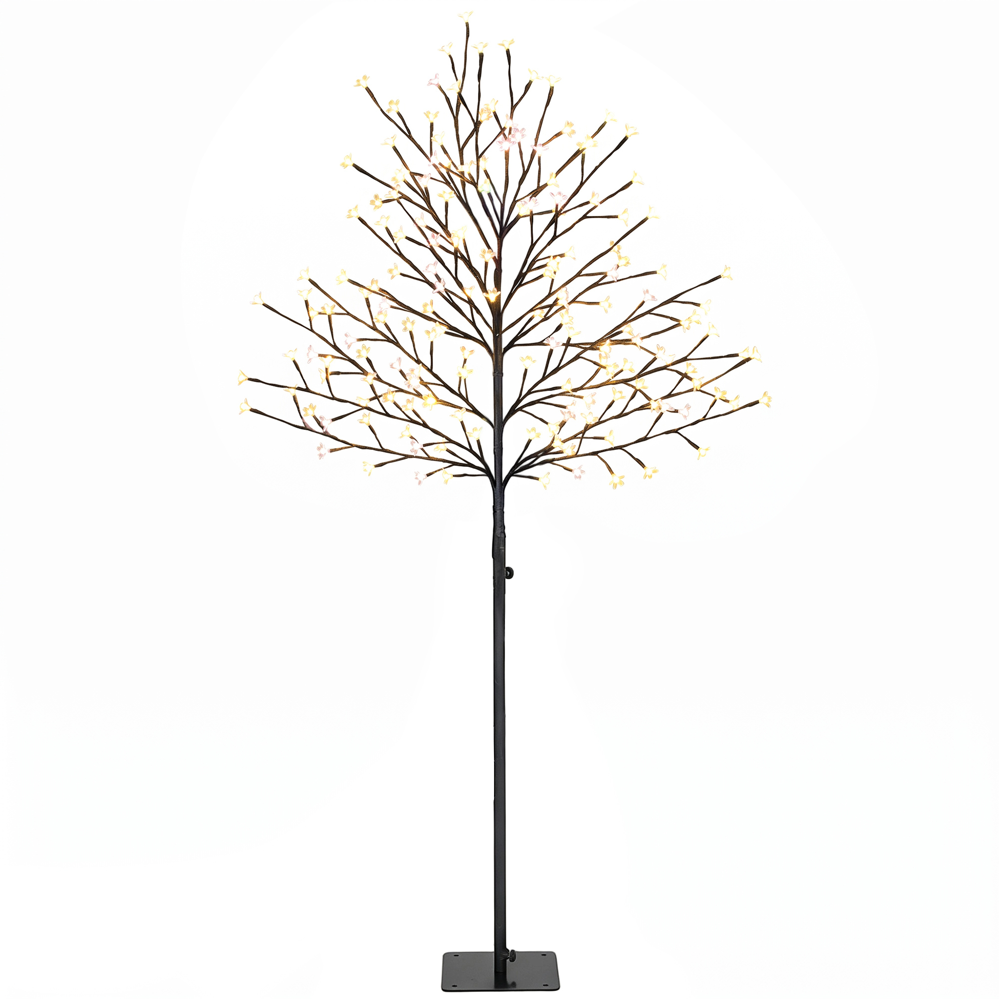 LED ķiršu ziedu koks 150 cm ar 160 LED gaismām, mākslīgi izgaismots koks ar 20 lokaniem zariem, Ziemassvētku rotājums