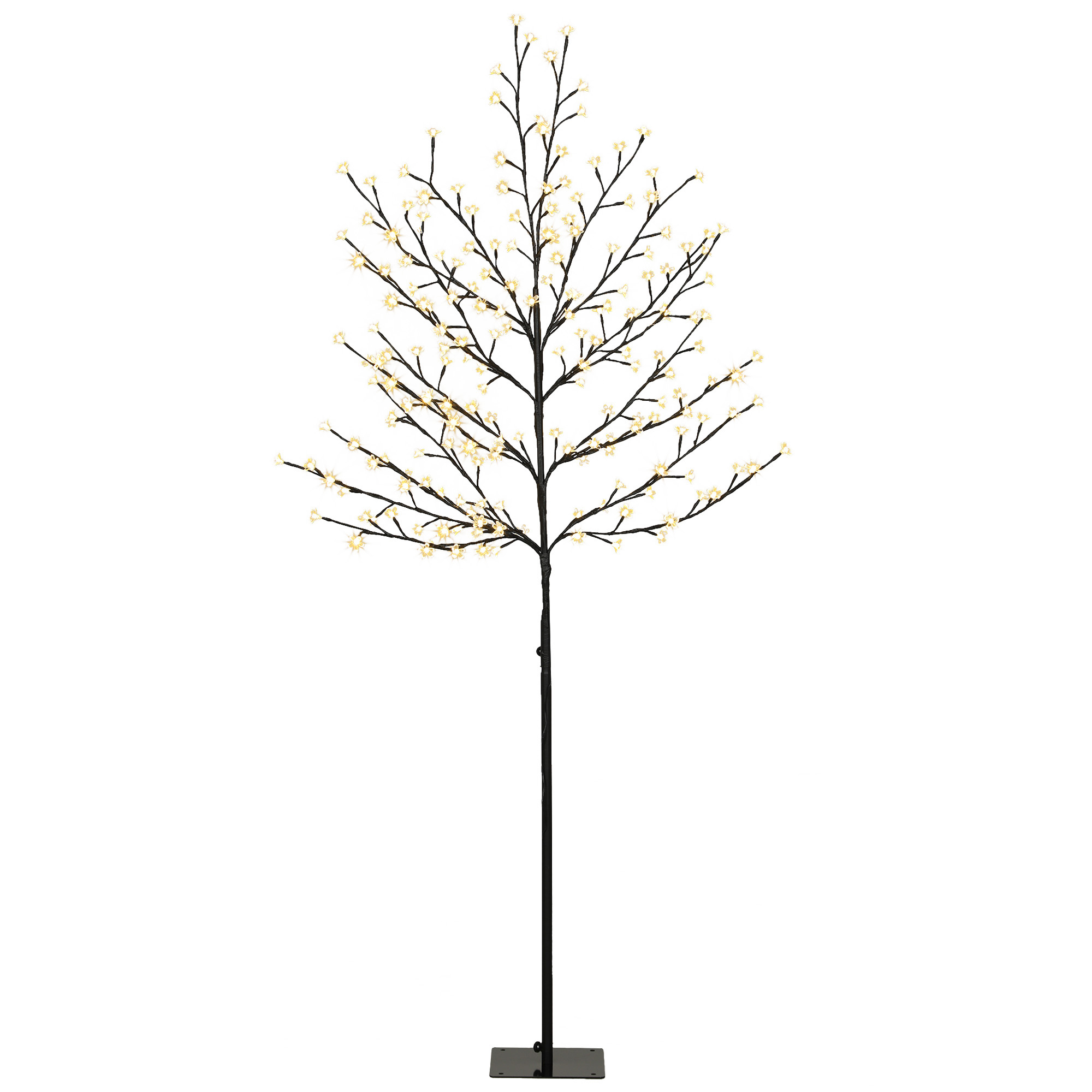 LED ķiršu ziedu koks 180 cm ar 200 LED gaismām, mākslīgi izgaismota egle ar 20 lokaniem zariem, Ziemassvētku rotājums
