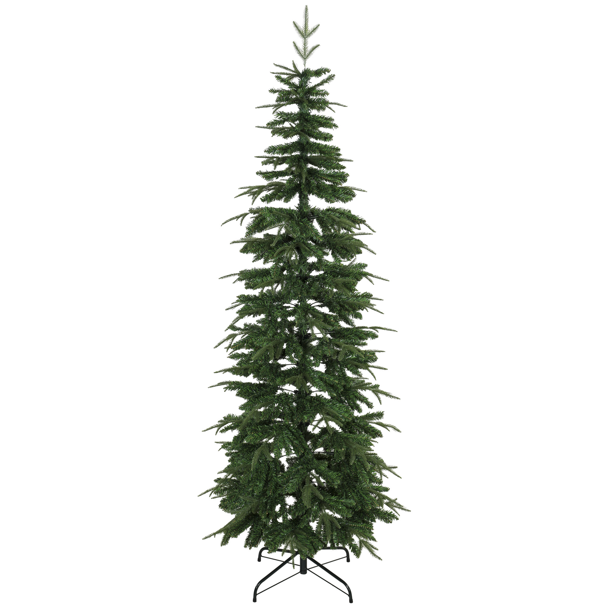 Mākslīgā Ziemassvētku eglīte 210 cm, egle ar eņģēm piestiprinātiem zariem, 800 zaru galiem, saliekams tērauda statīvs, zaļa