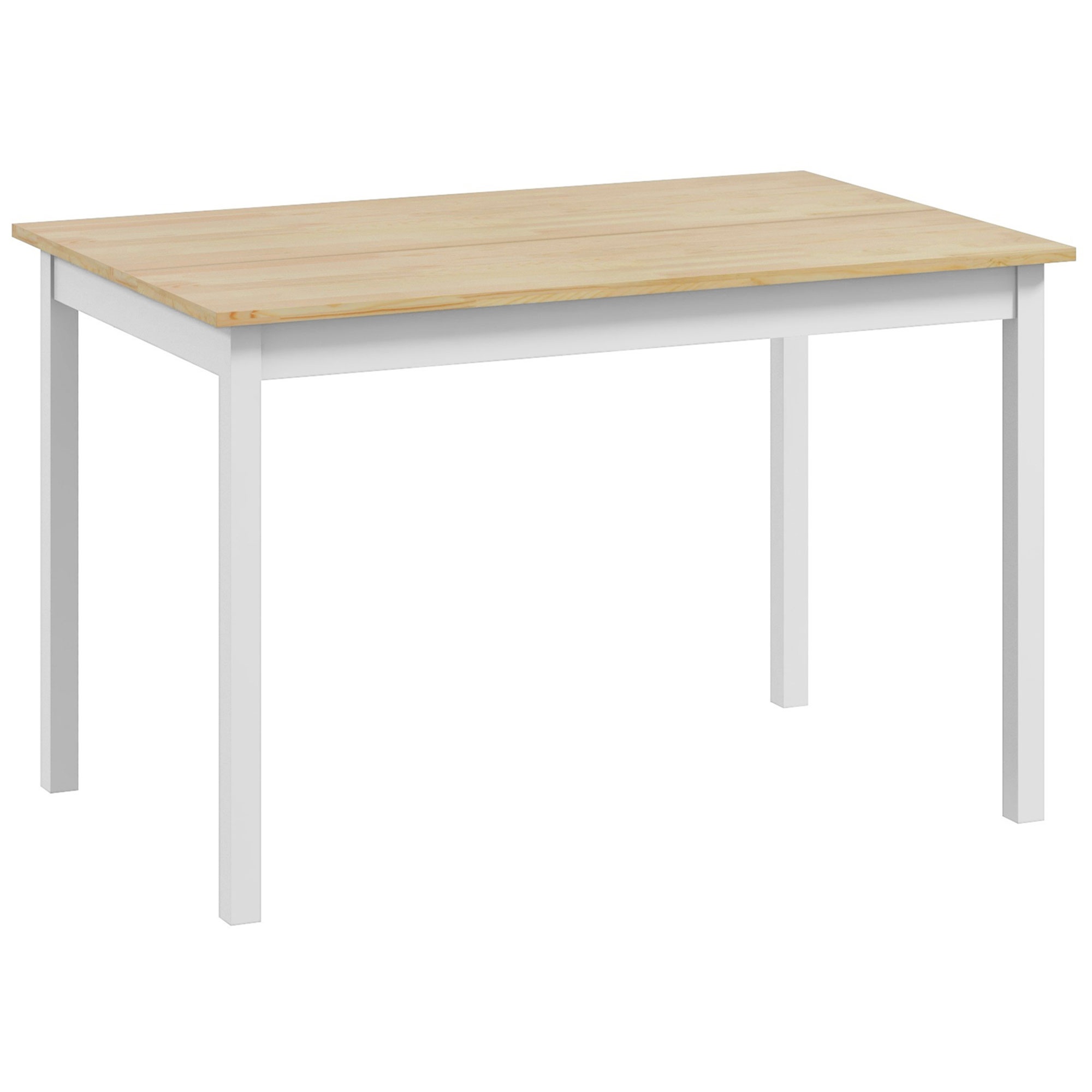 Pusdienu galds, 120 x 75 cm, lauku stila virtuves galds 4 personām, koka galds viesistabai, ēdamistabai, dabīgs
