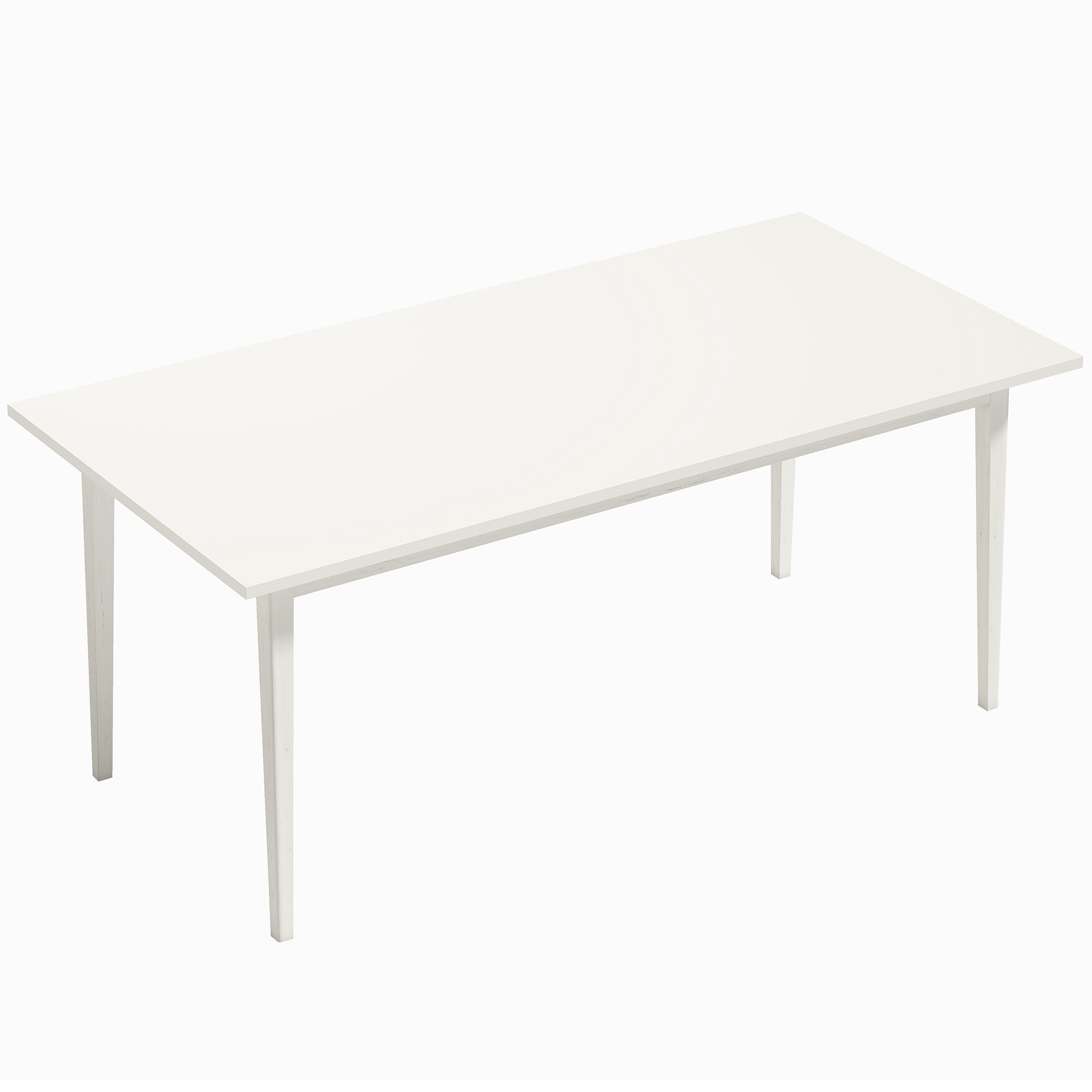 Ēdamgalds 8 personām, moderns virtuves galds ar masīvkoka kājām, 180 cm, krēmkrāsas