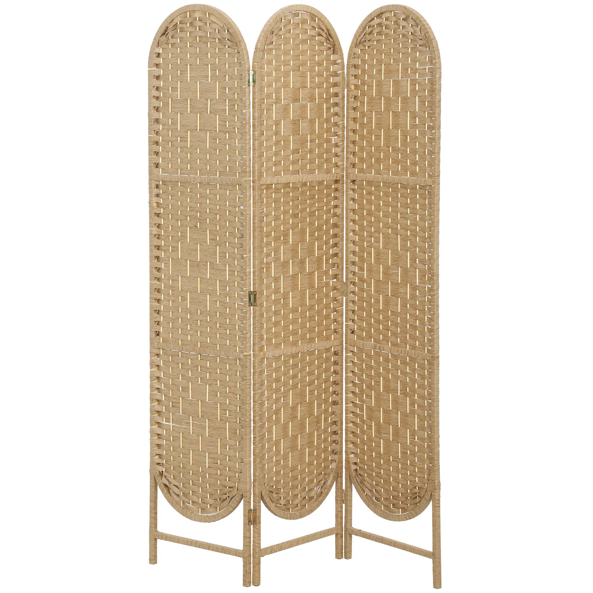 3 paneļu salokāms aizslietnis, 120 x 170 cm, telpas sadalītājs ar arkveida jumtu, dabīga apdare