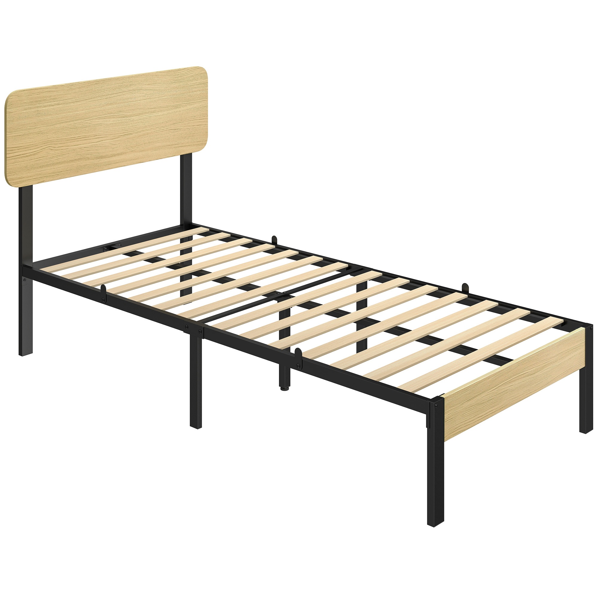 Gultas rāmis 90 x 200 cm ar galvgali, platformas gulta, vienvietīga gulta ar uzglabāšanas vietu zem gultas