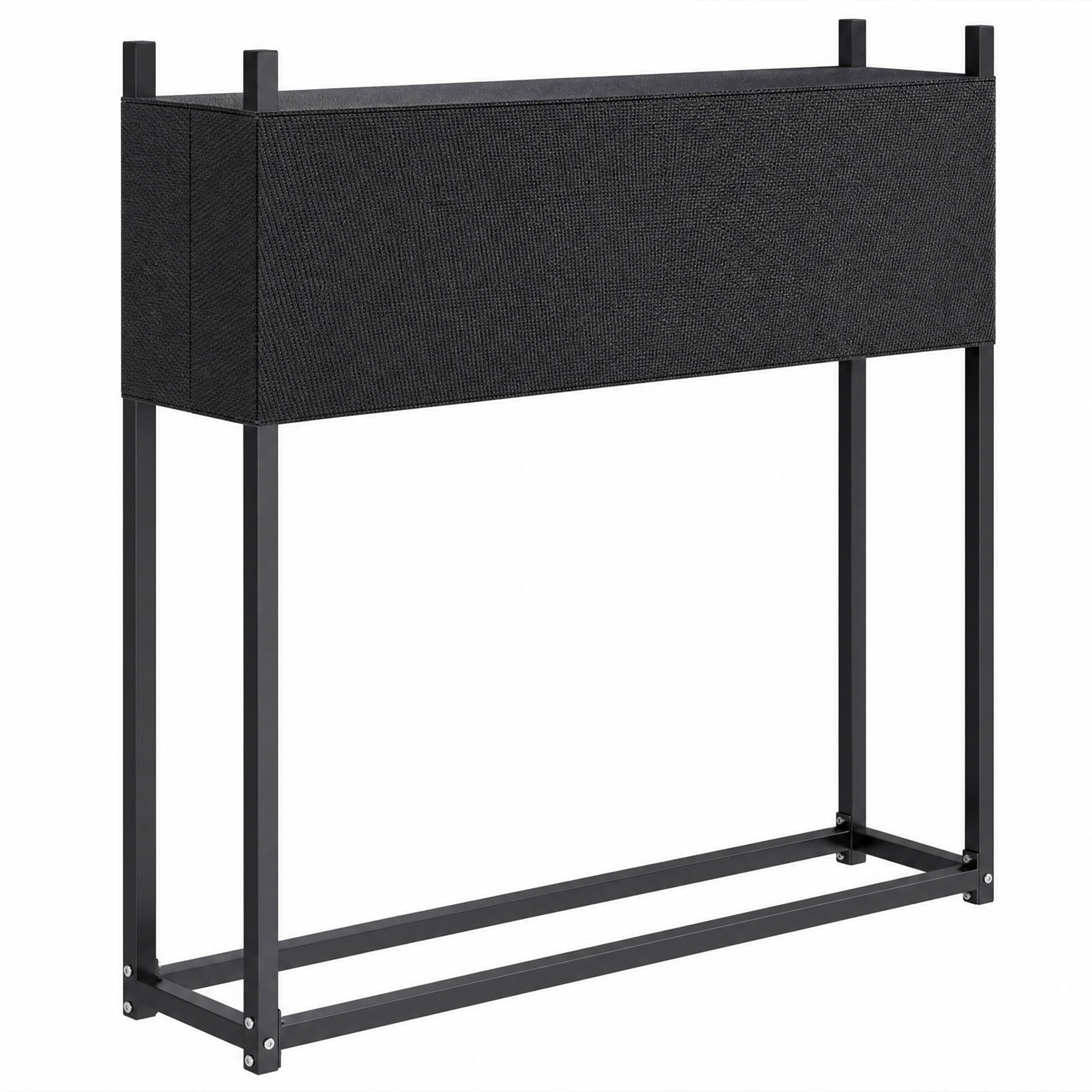 Malkas plaukts 106 x 25 x 113 cm, malkas plaukts ar 600D Oxford pārvalku, tērauda rāmis, līdz 250 kg, melns