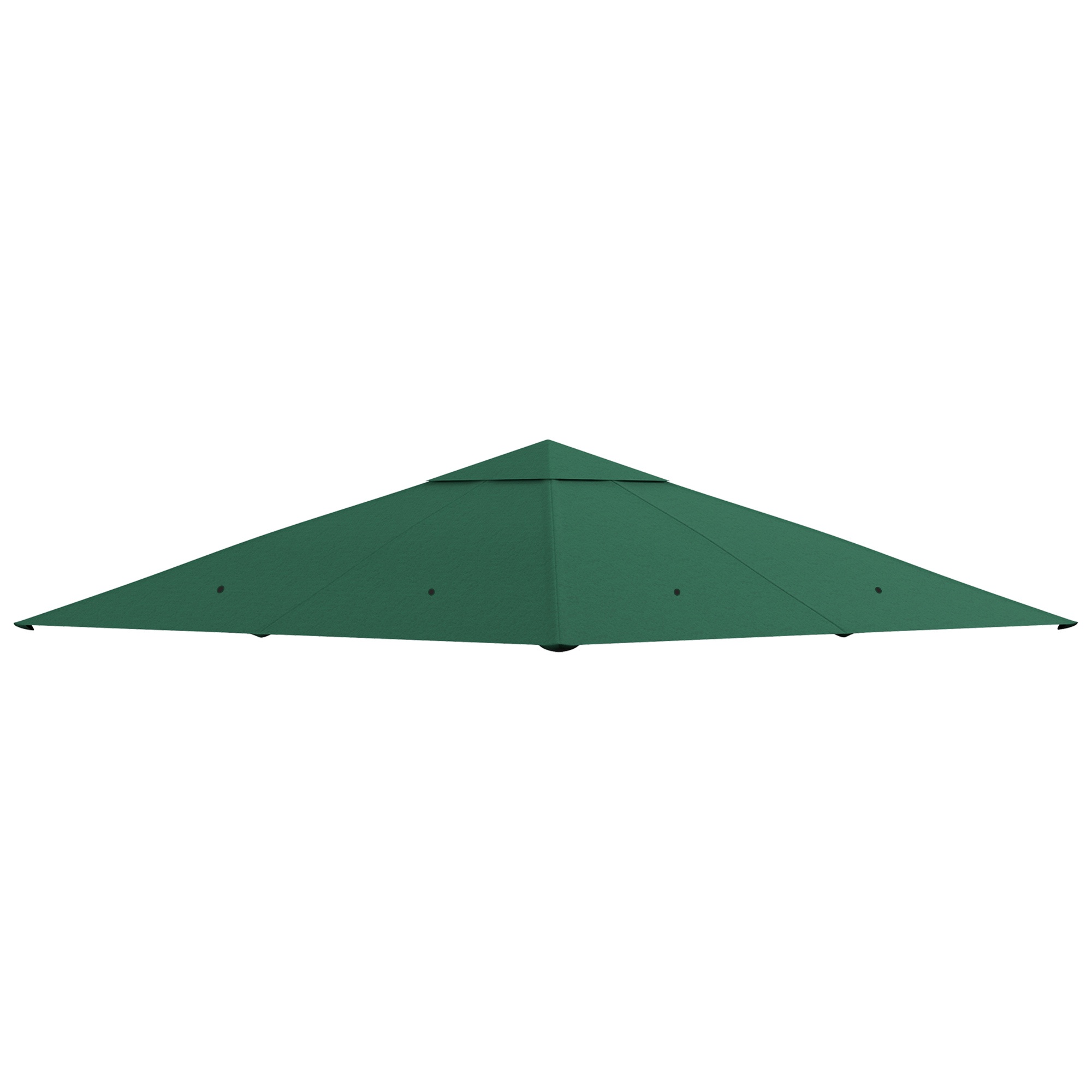 Dārza paviljona jumta nomaiņa, 8 drenāžas caurumi, viegli saliekams, poliesters, zaļš, 2,98 x 2,98 m