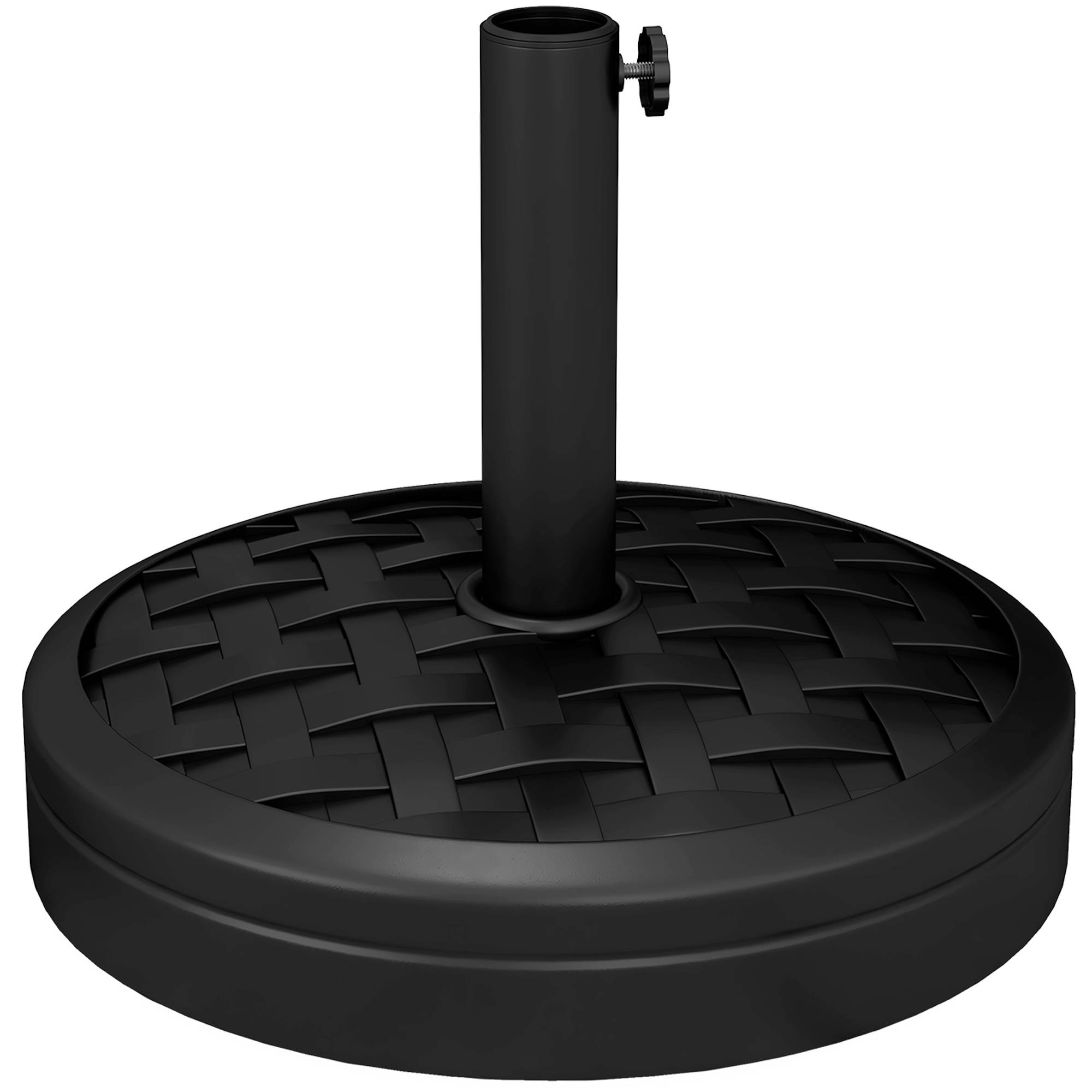 Apaļa betona saulessarga pamatne, 18 kg, 32/38/48 mm kātam, melna