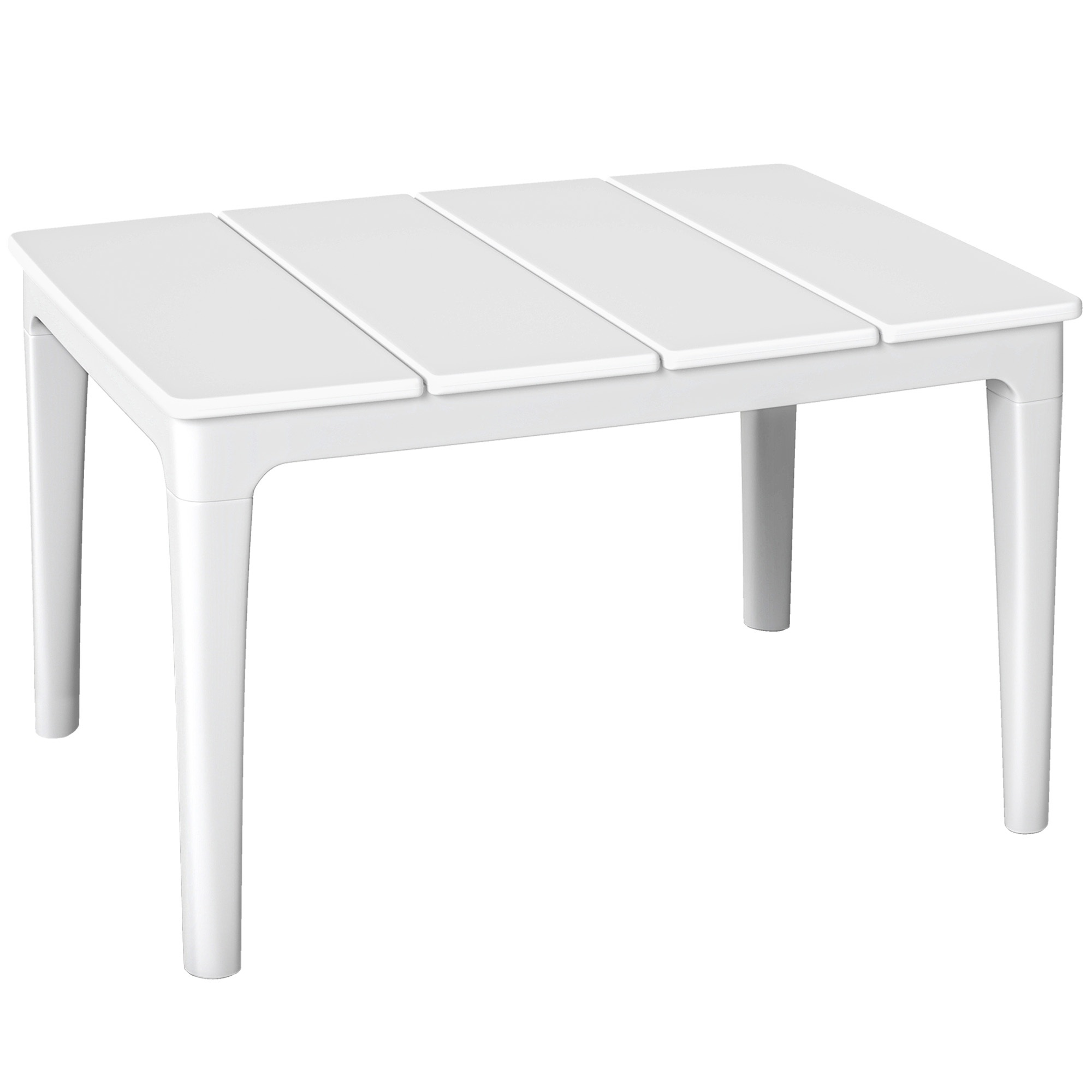 Sānu galdiņš 70 x 53 cm, laikapstākļiem izturīgs, taisnstūrveida plastmasas dārza galds, balkona galds, 35 kg kravnesība, krēmbalts