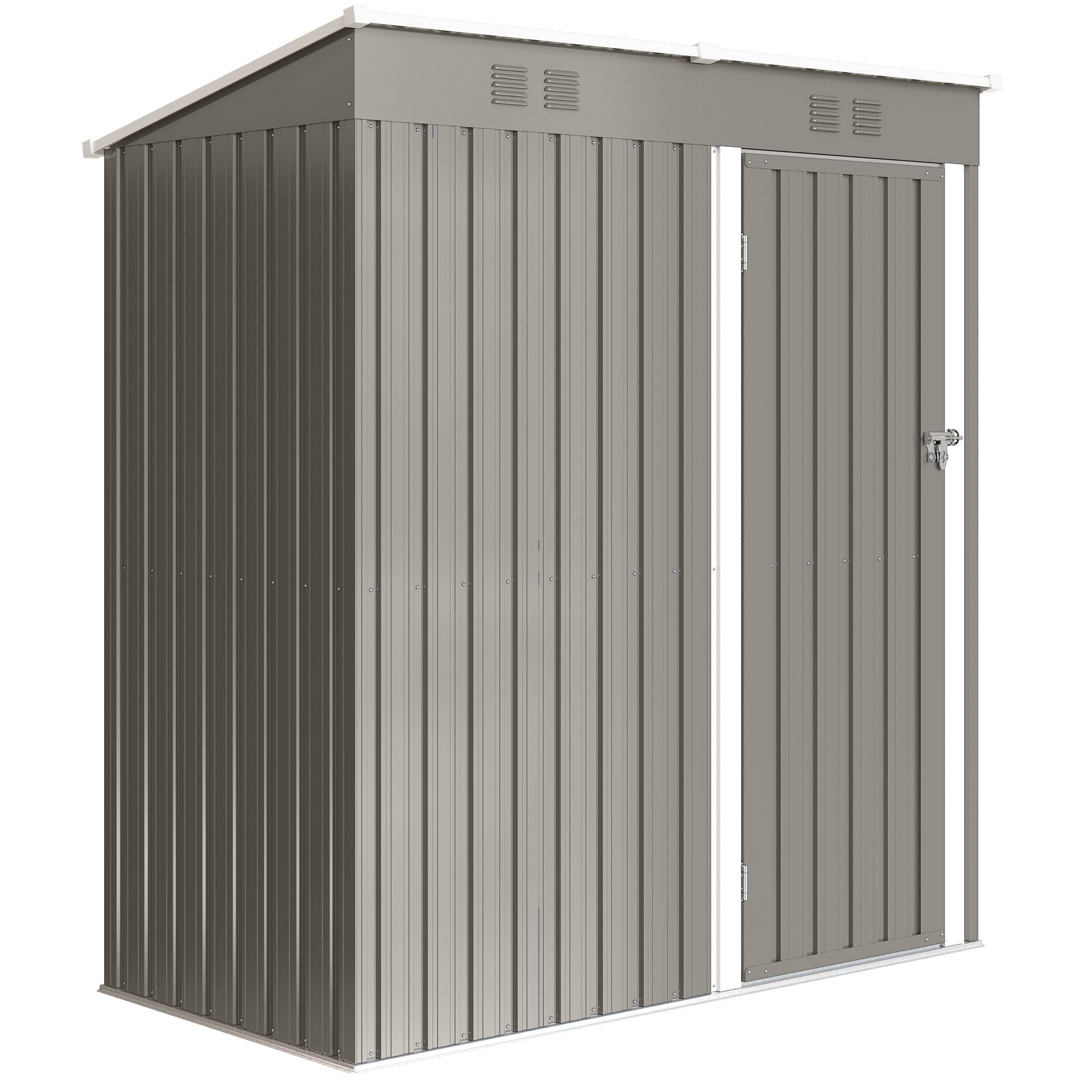 Slēdzama metāla instrumentu nojume, 1,37 m², ventilācija, slīps jumts un cimdi, 163 × 90 × 179 cm