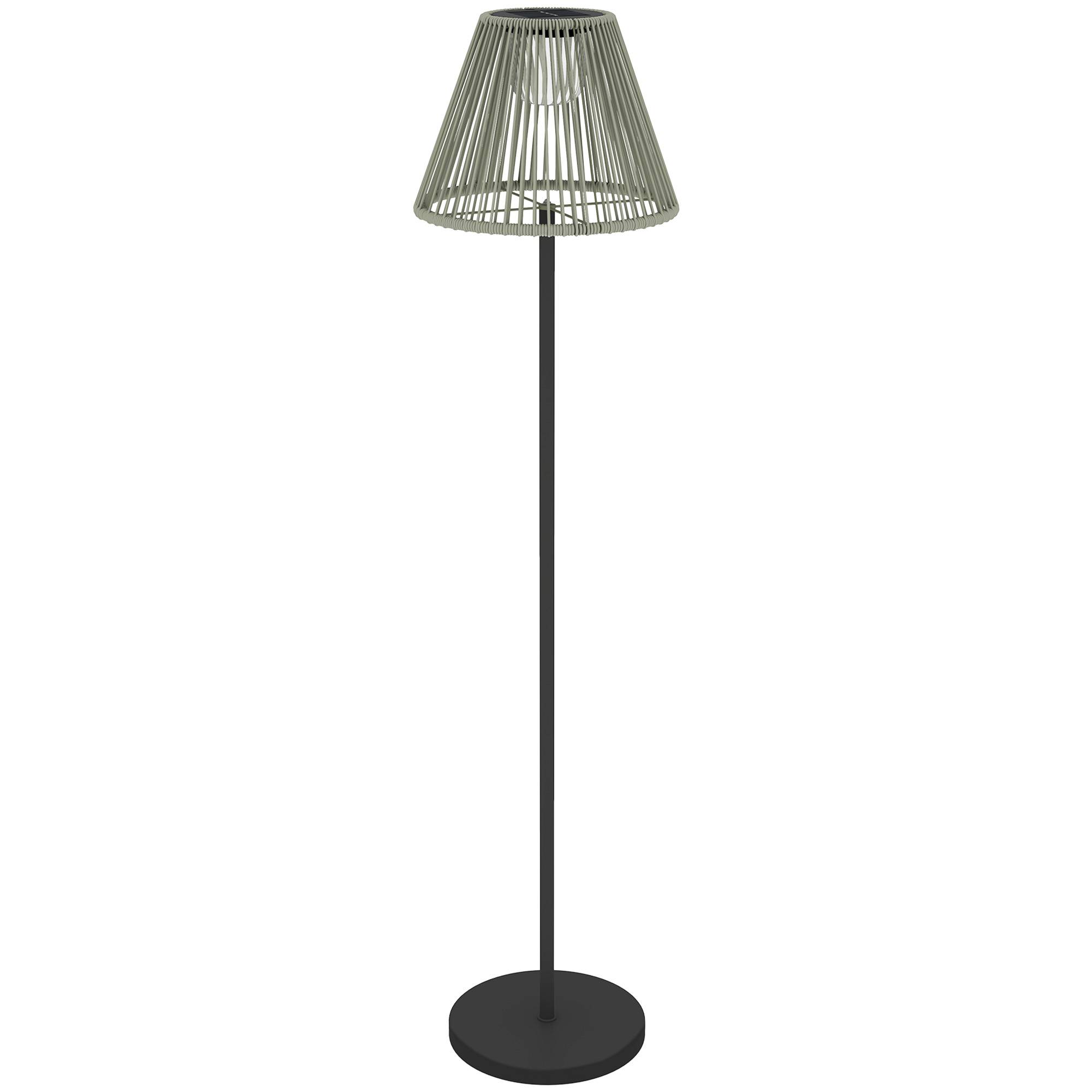 Saules grīdas lampa, rotangpalmas stilā, saules lampas ar gaismas sensoru, 25 LED gaismas, saules lampa boho stilā, Ø33 x 135 cm