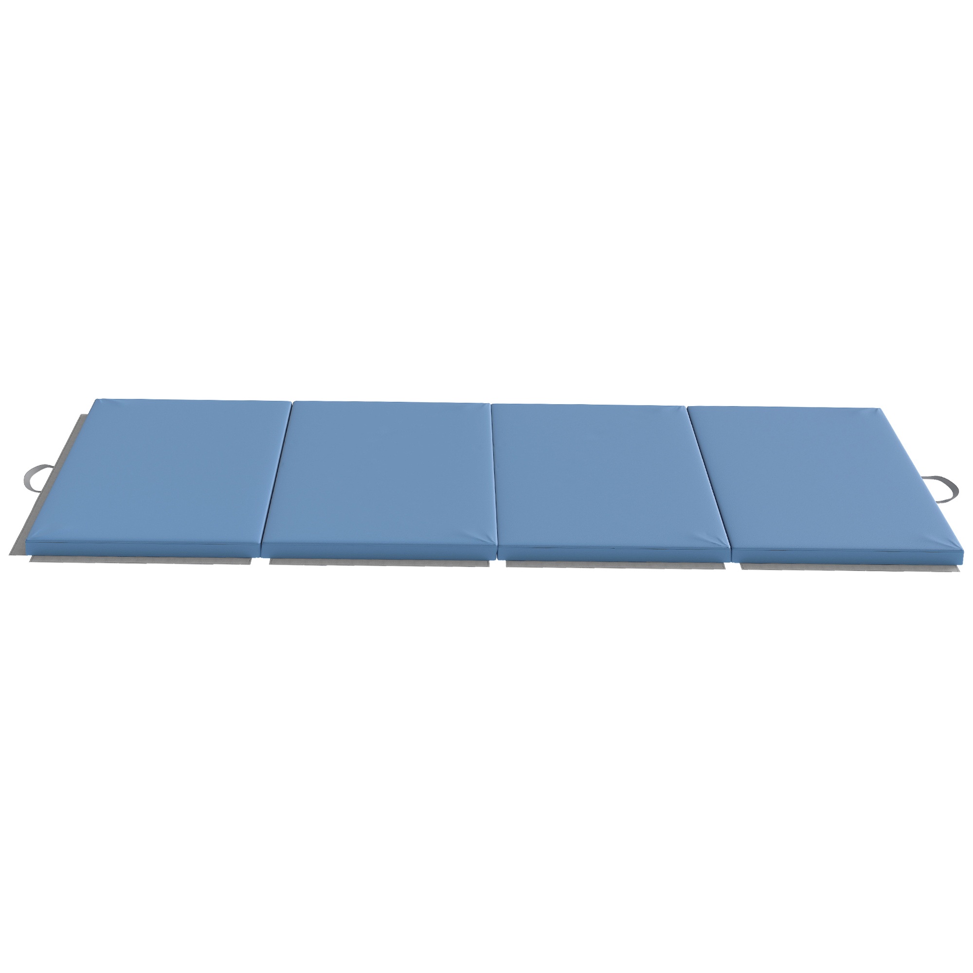 Vingrošanas paklājiņš, saliekams fitnesa paklājiņš, sporta paklājiņš ar rokturiem jogai, MMA, fitnesam, Pilates, 240 x 120 x 5 cm, gaiši zils