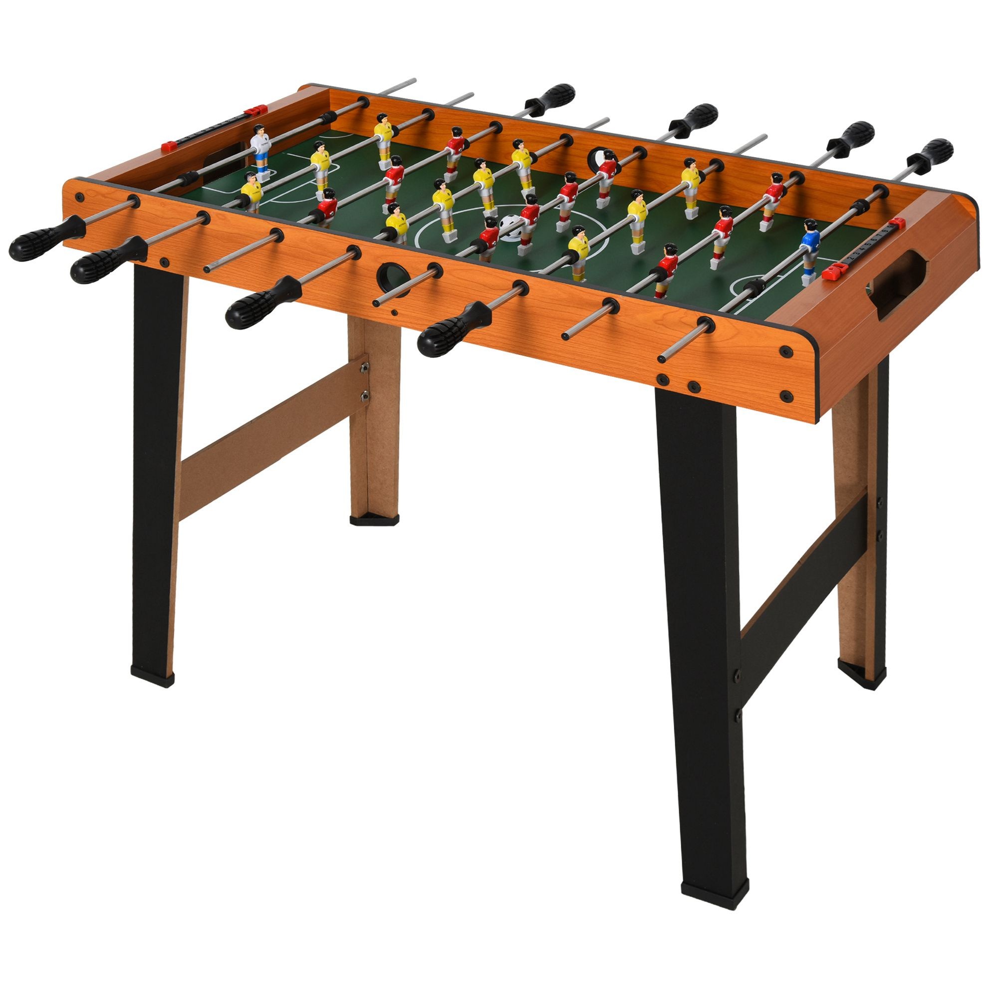 Galda futbols ar nerūsējošā tērauda stieņiem, pusaudžiem un pieaugušajiem, 84,5x40x61,2 cm, melns