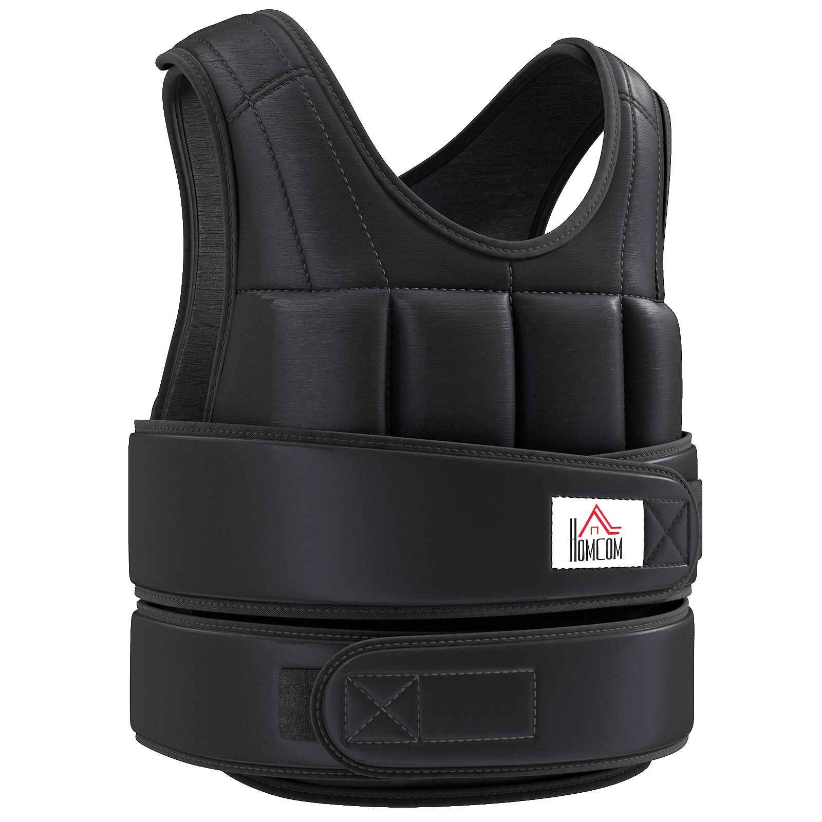 Svaru veste 20 kg regulējama treniņu veste ar noņemamiem svariem, melna