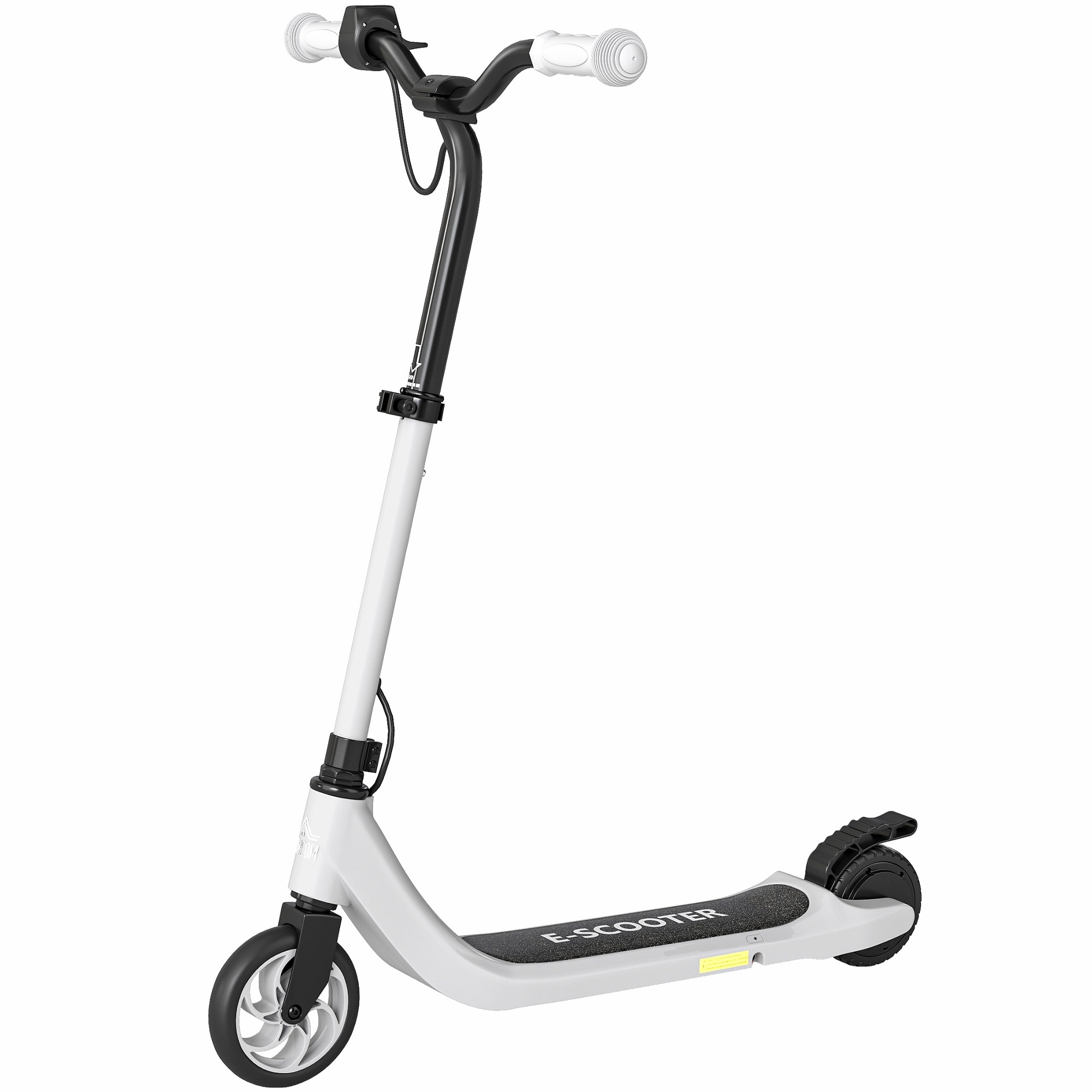 E-skuters, elektriskais skrejritenis ar kustību sensoru, 6 km darbības rādiuss, piemērots bērniem no 6 gadu vecuma, tērauda rāmis, melnbalts, 76 x 53 x 95 cm