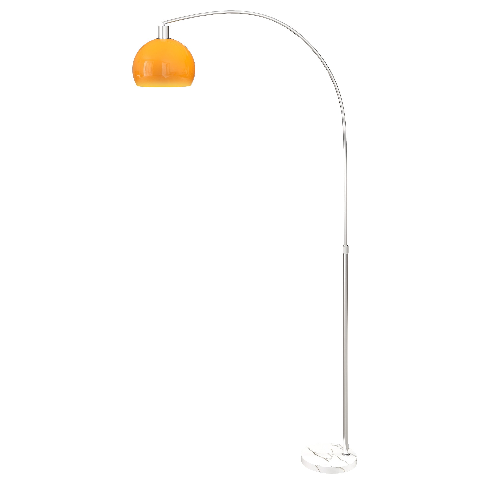 Loka stāvlampa ar kājas slēdzi, marmors, metāls un plastmasa, 26 × 90 × 180 cm, balta un oranža