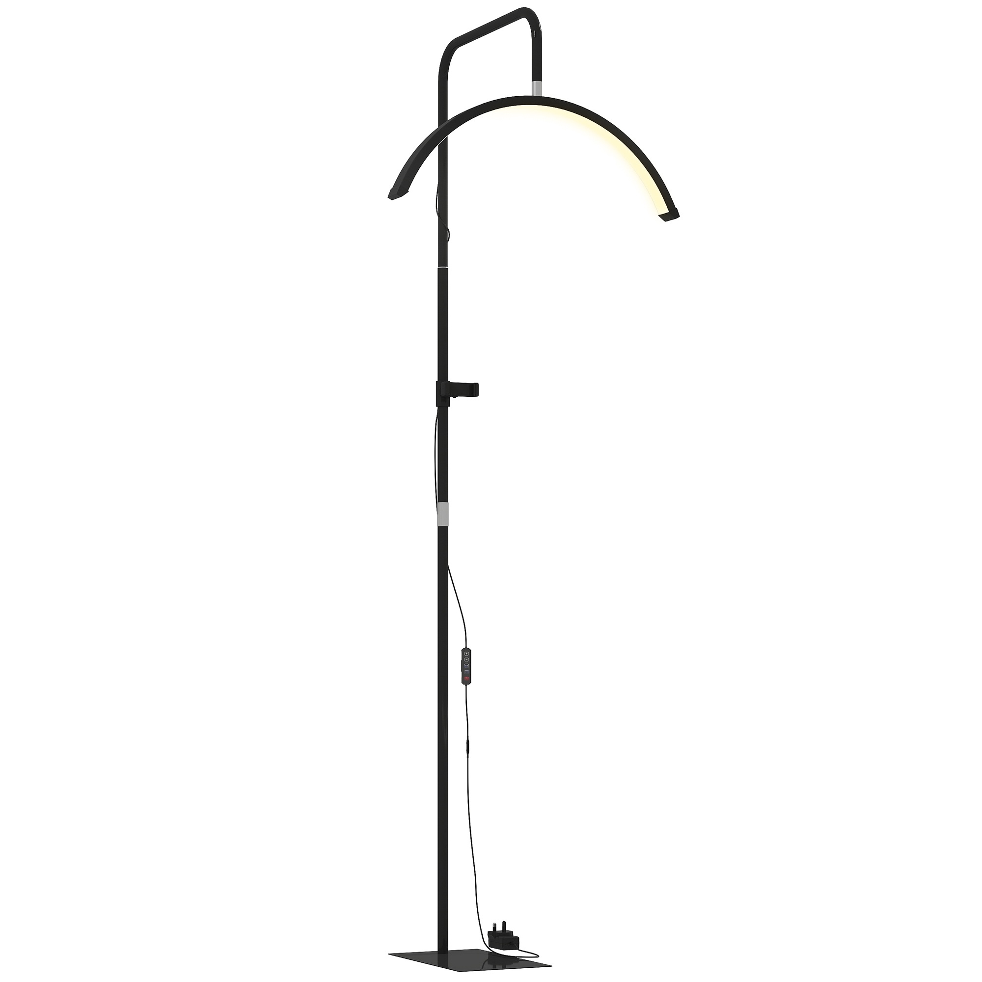 LED pusmēness formas skropstu lampa ar telefona turētāju, 350° grozāma skaistumkopšanas gredzenveida gaisma, silta gaisma ar regulējamu augstumu