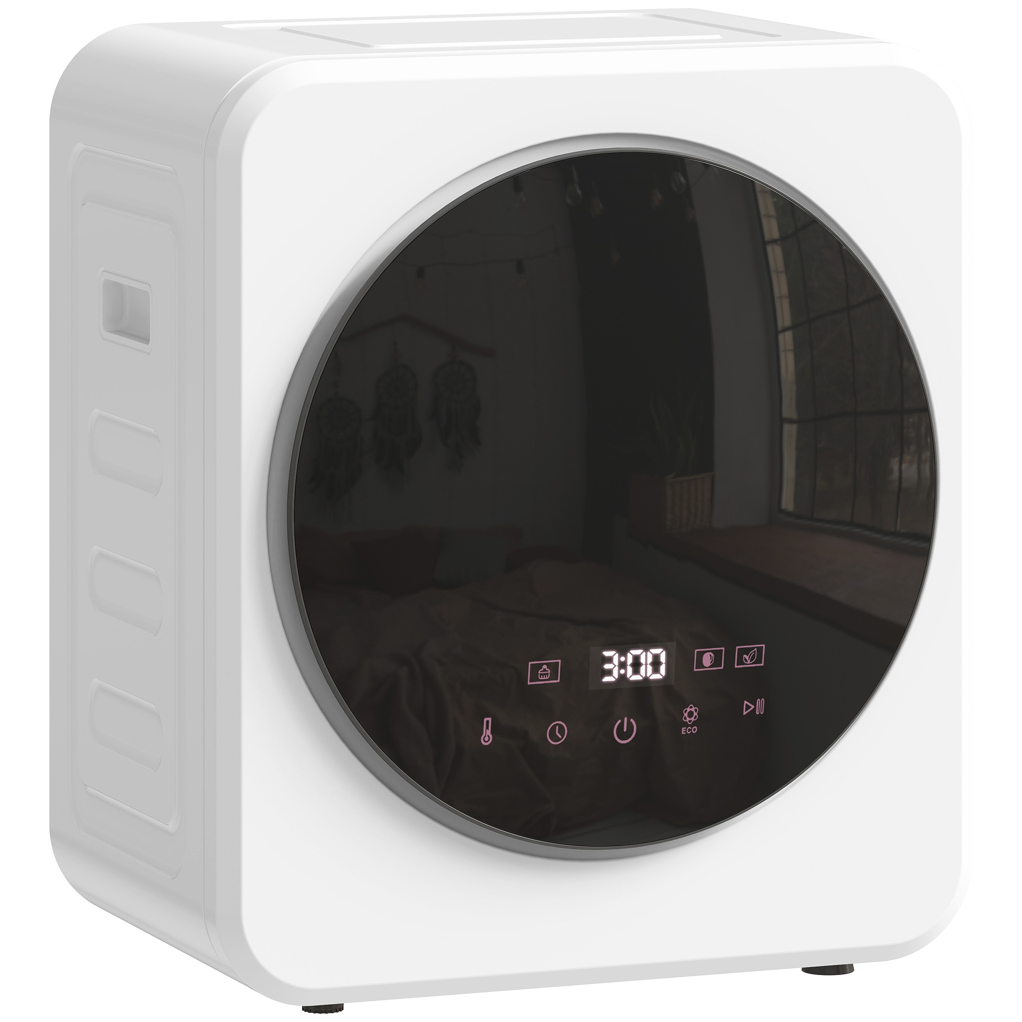Ventilācijas tipa veļas žāvētājs, 4 kg veļas žāvētājs ar priekšējo ielādi un nerūsējošā tērauda cilindru, 800 W kompakts brīvi stāvošs, balts
