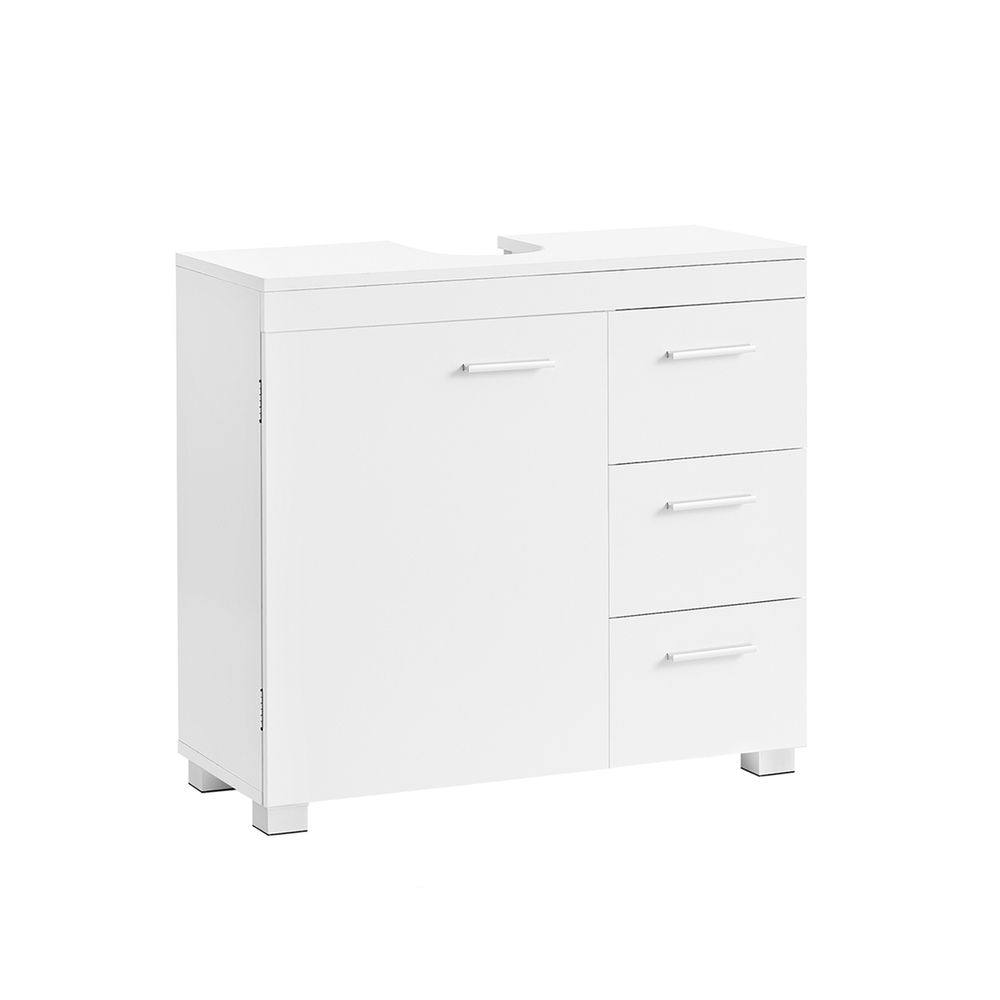 Vannas istabas skapis 30 x 70 x 64 cm, ar 2 sekcijām aiz durvīm, mākoņains balts