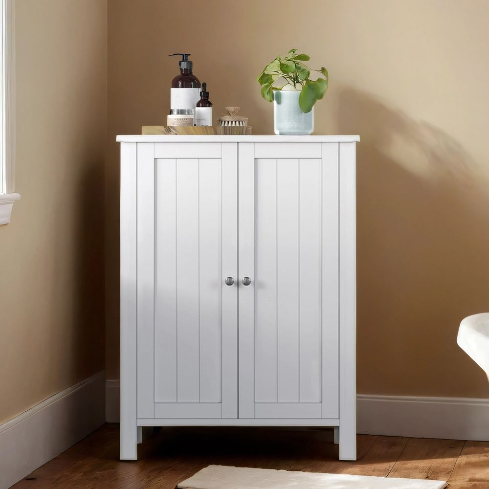 Vannas istabas skapis, vannas istabas skapis, apavu skapis, dubultdurvju plaukts, 2 regulējami plaukti, 60 x 80 x 30 cm (P x A x D), balts