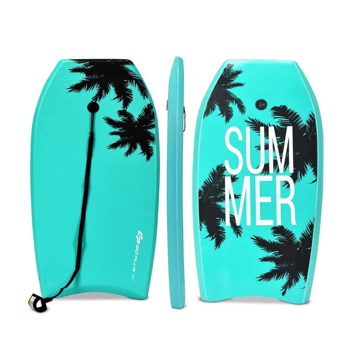 Peldošais dēlis, ķermeņa dēlis (Bodyboard) un vējdēlis pludmalei (94 x 47 x 5,5 cm), zaļš
