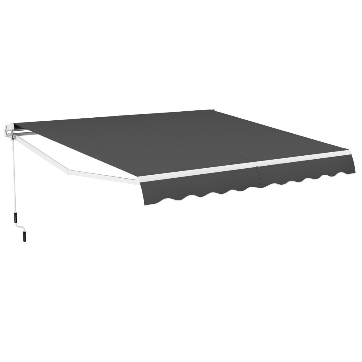 Izliekta balkona nojume, aizsardzība pret sauli, verama nojume, 400 x 250 cm, pelēka