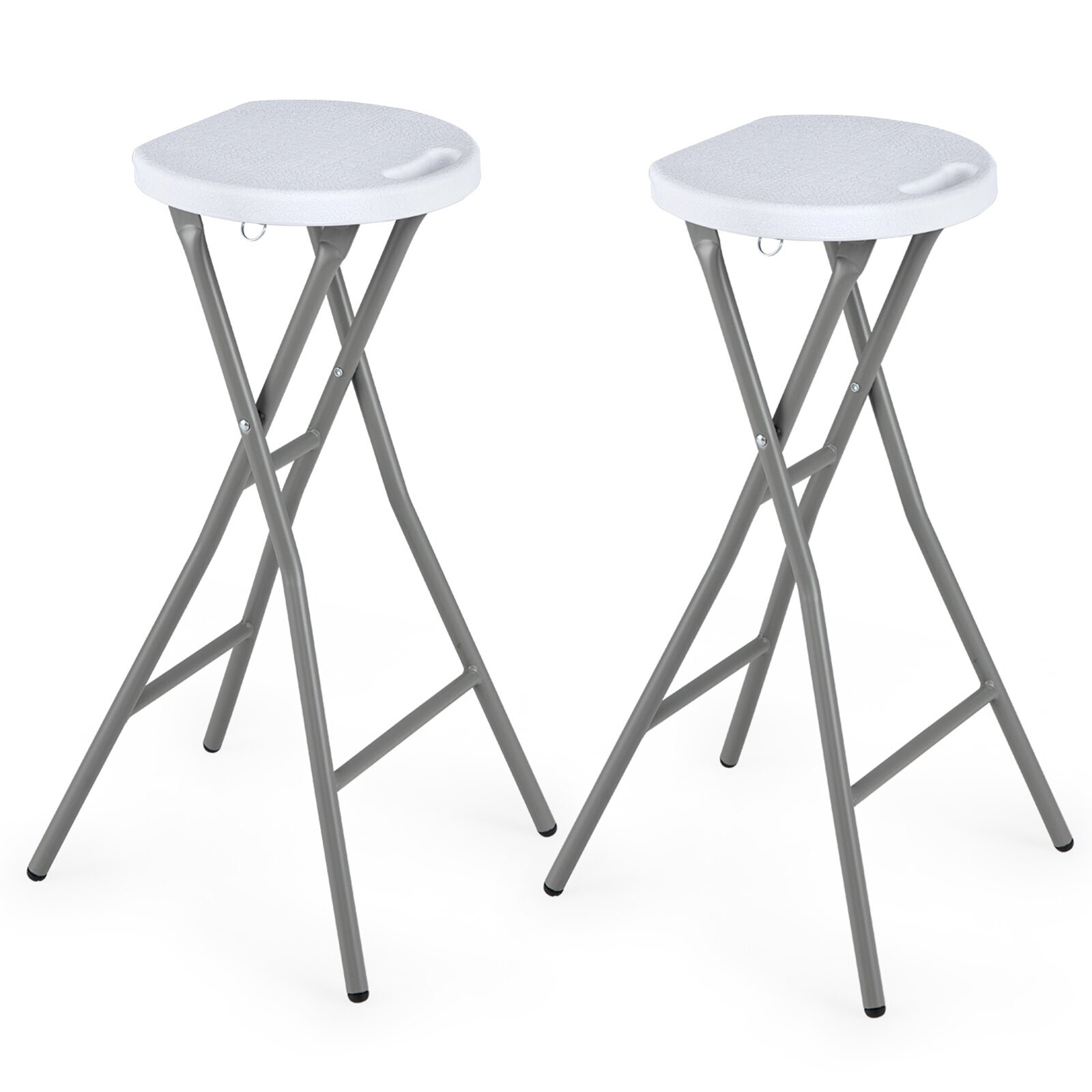 2-daļīgs krēsls, salokāms, ar rokturi, plastmasa, kravnesība līdz 150 kg, balta