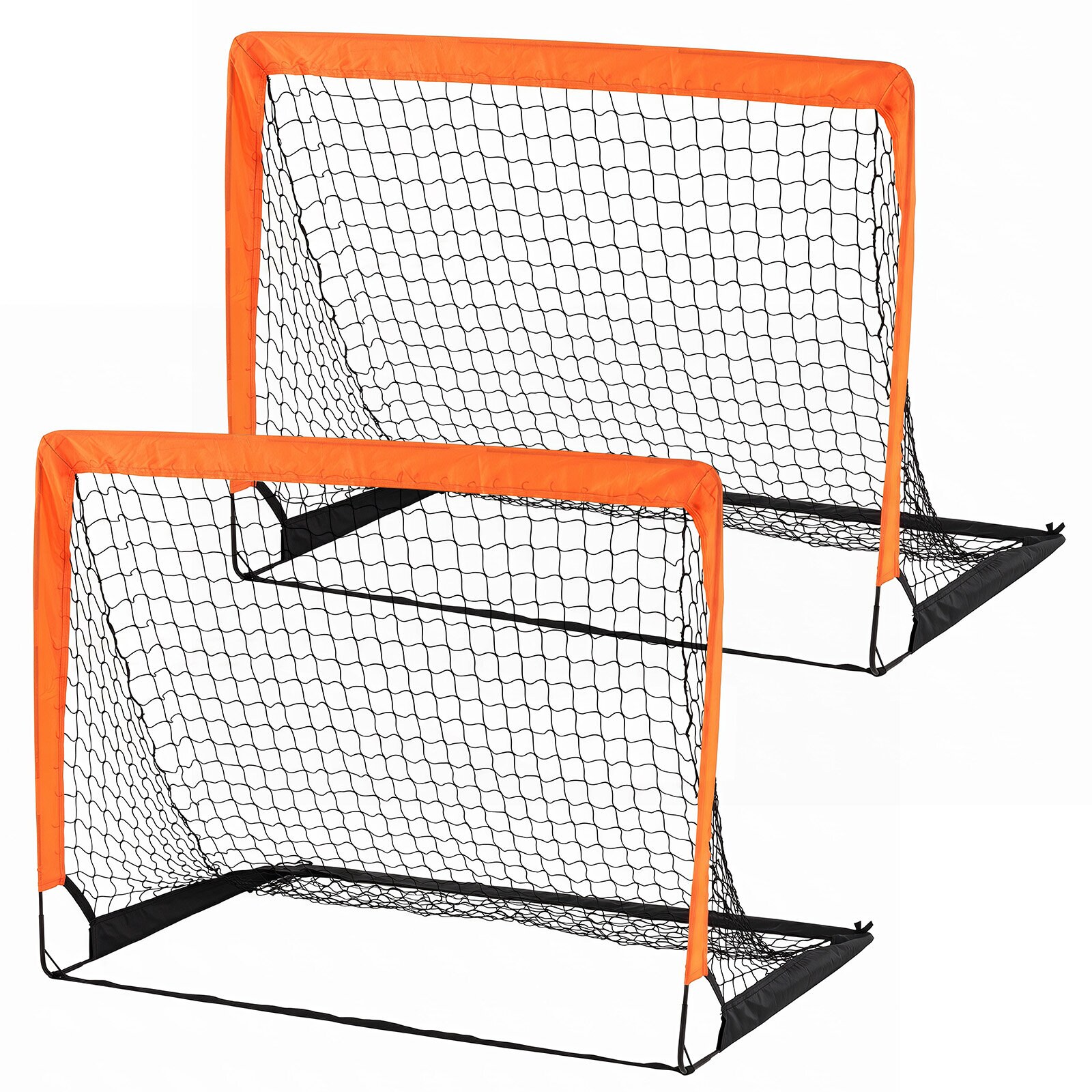 2 bērnu futbola vārtu komplekts ar pastiprinātiem stikla šķiedras stieņiem, 182 x 120 x 120 cm, zaļi