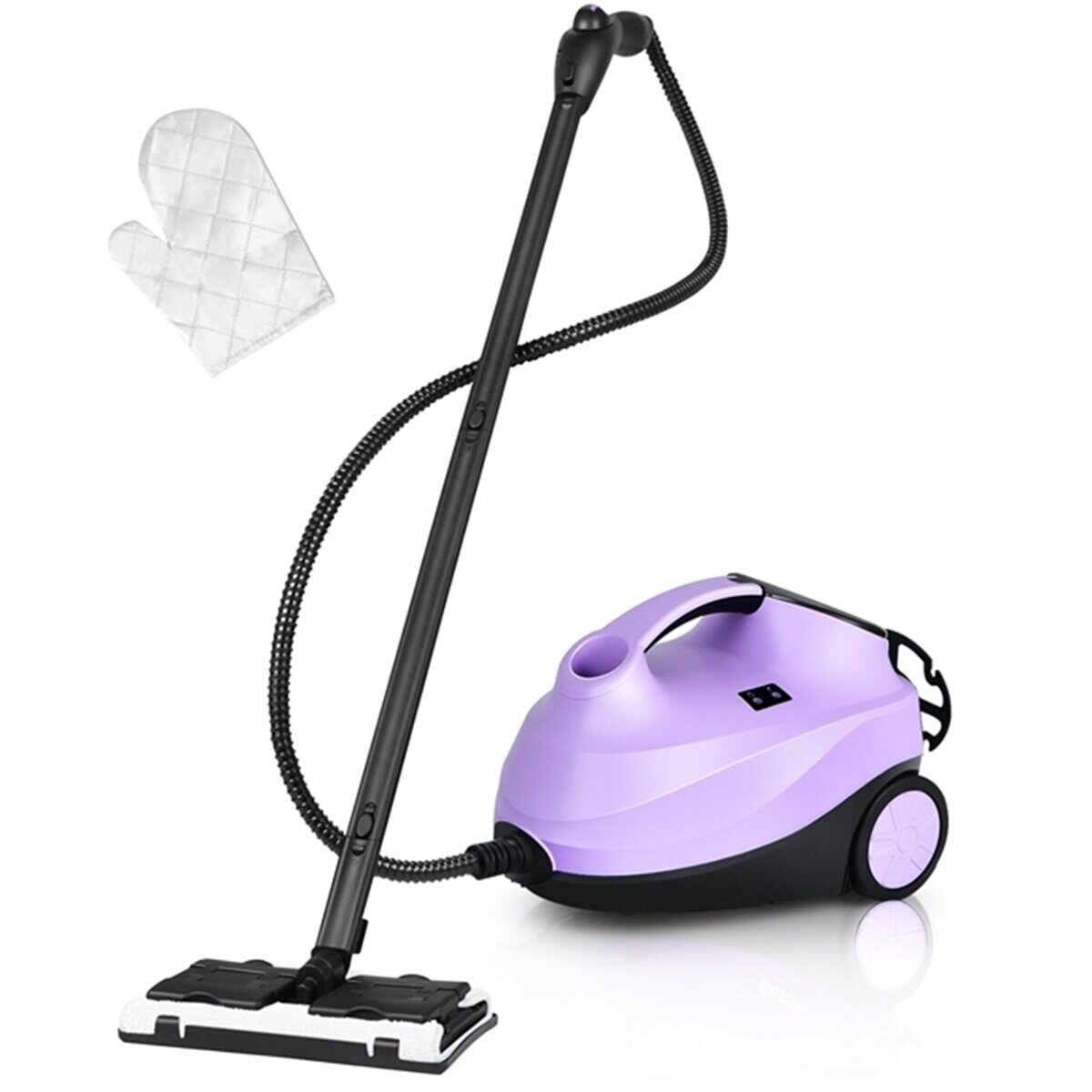Tvaika tīrītājs ar 19 piederumiem un 1,5 litru tvertni paklāju tīrīšanai, 2000 W Purple tvaika tīrītājs grīdām un logiem