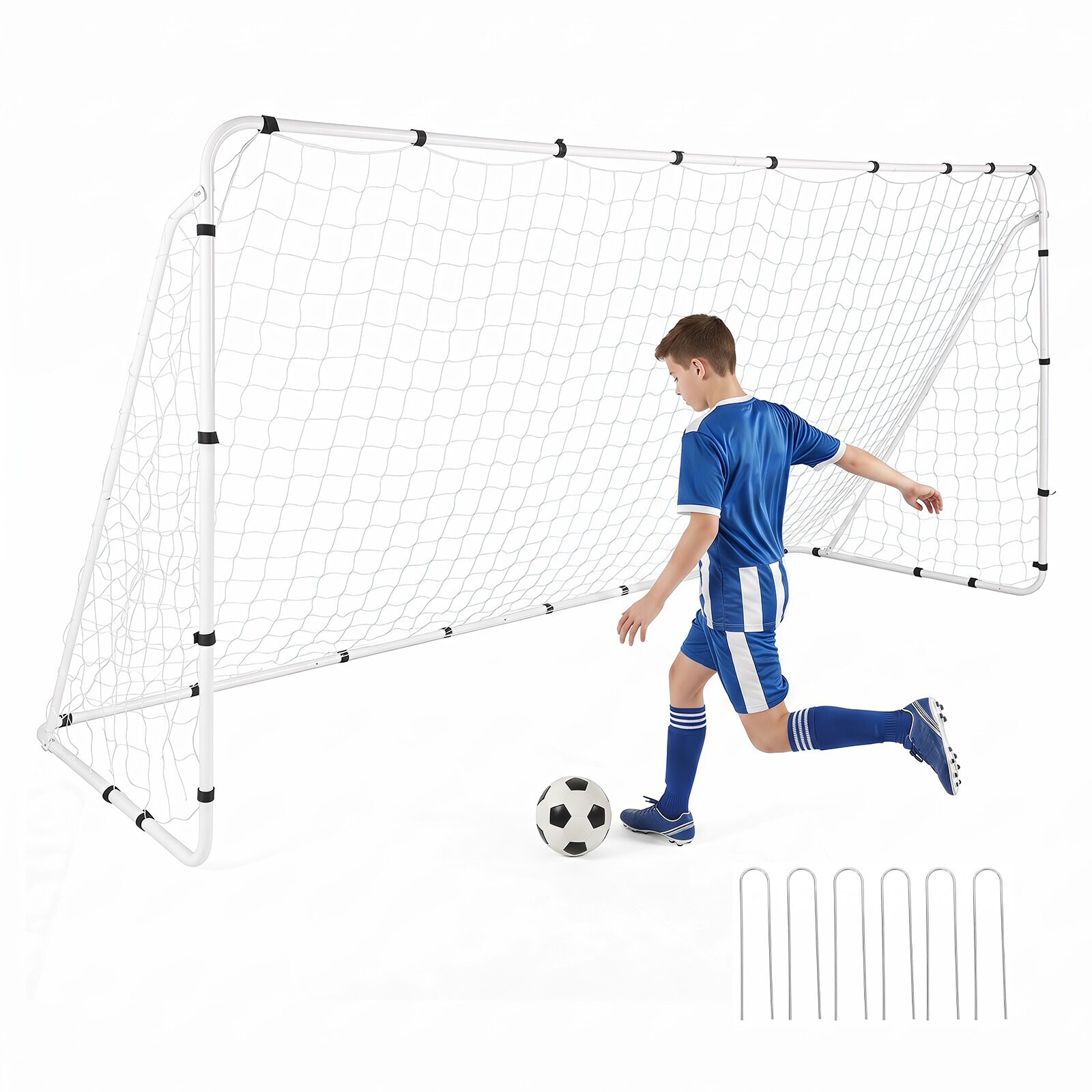 Futbola vārti 367 x 124 cm Futbola vārti ar metāla rāmi bērniem no 3 gadu vecuma un pusaudžiem.