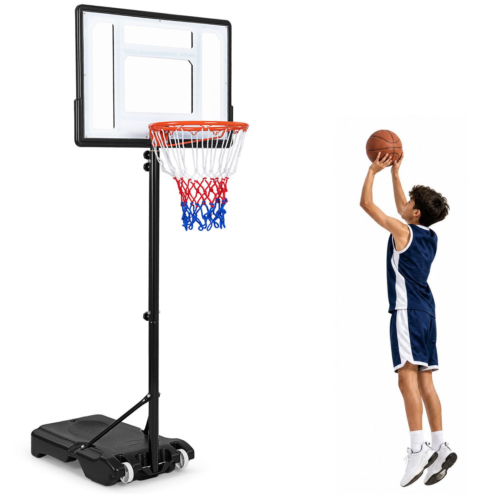 2,15–2,6 m augstumā regulējams basketbola grozs āra lietošanai