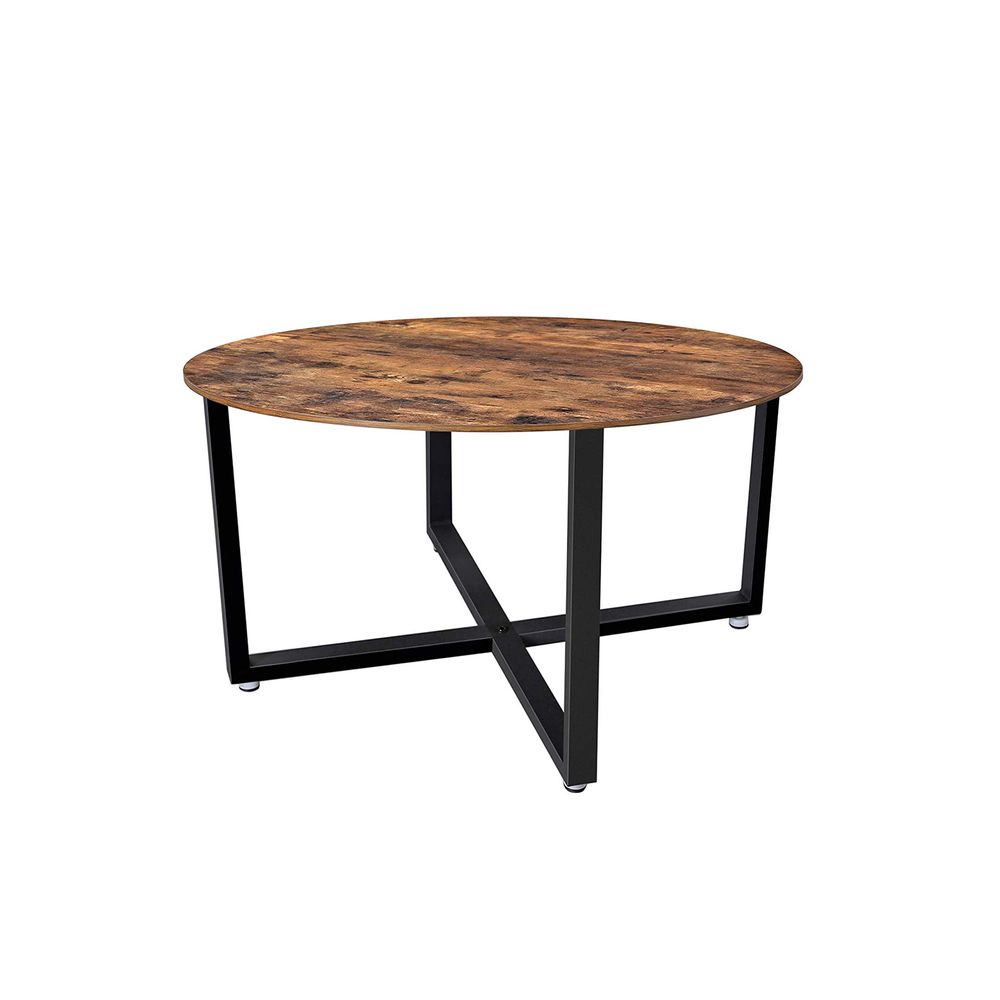Kafijas galdiņš 88 x 88 x 47 cm, vintage brūns/melns