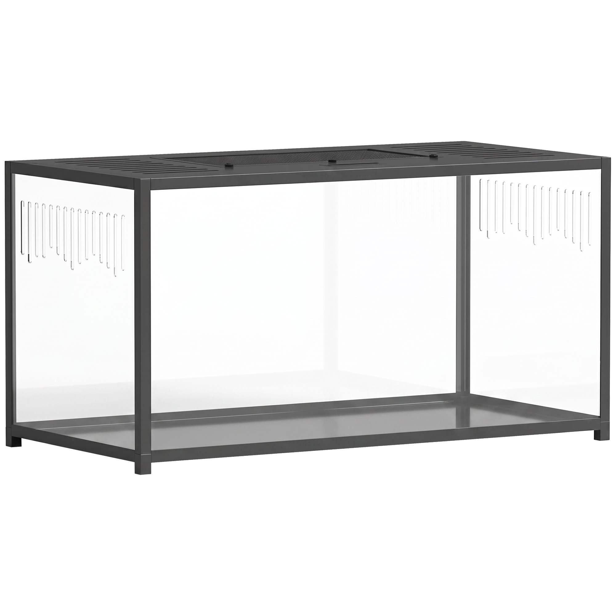 Liels kāmju būris 100 x 50 x 52,5 cm, alumīnija un akrila grauzēju būris ar atveramu vāku, dziļu pamatni un dubultdurvīm