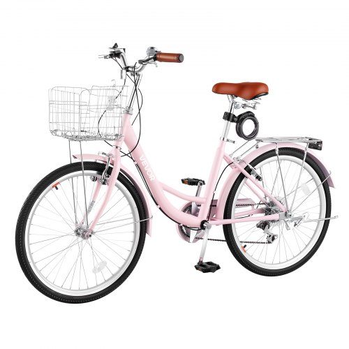 Sieviešu pilsētas velosipēds 24″, 7 pārnesumi – rozā