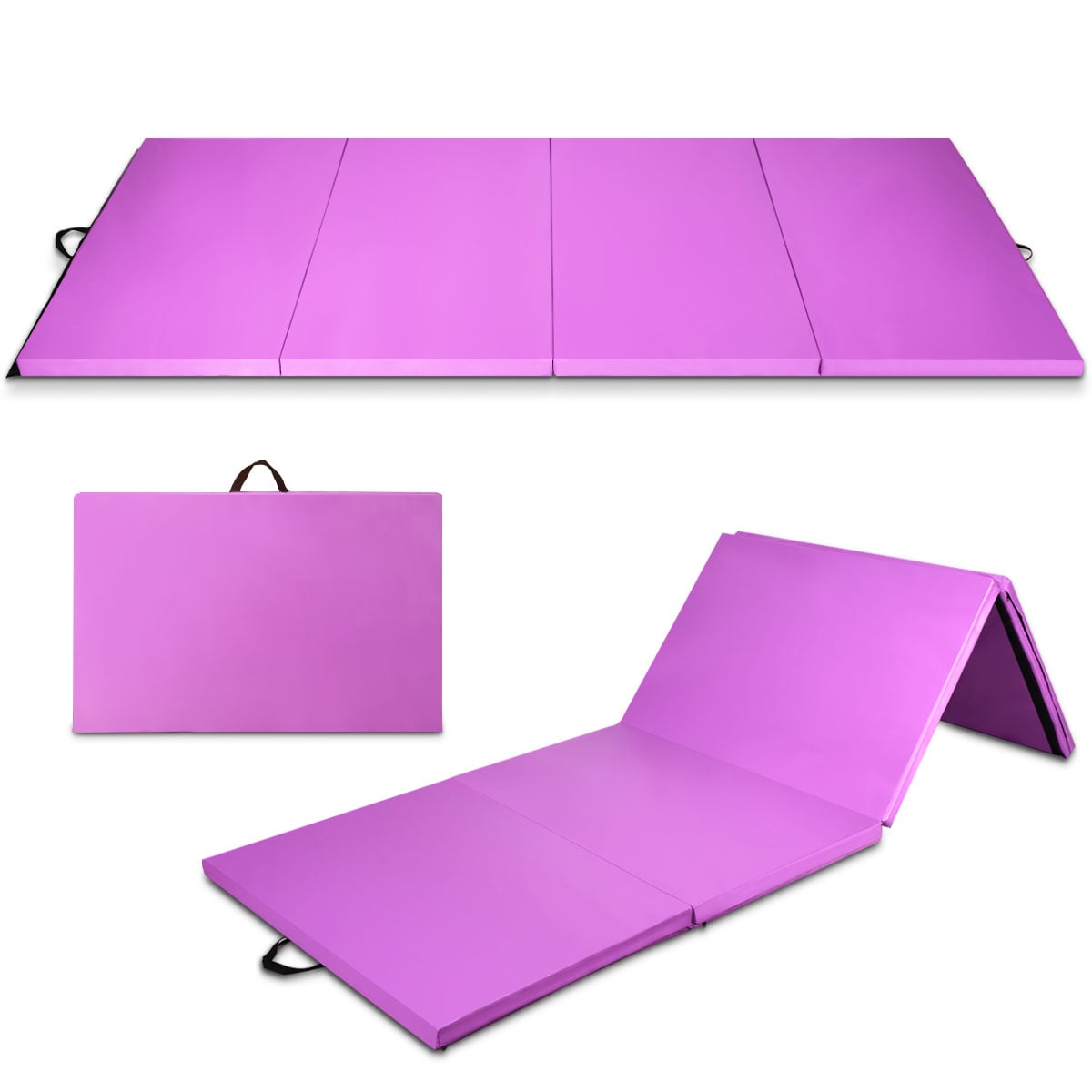 244 cm x 122 cm saliekamais vingrošanas paklājiņš - violets