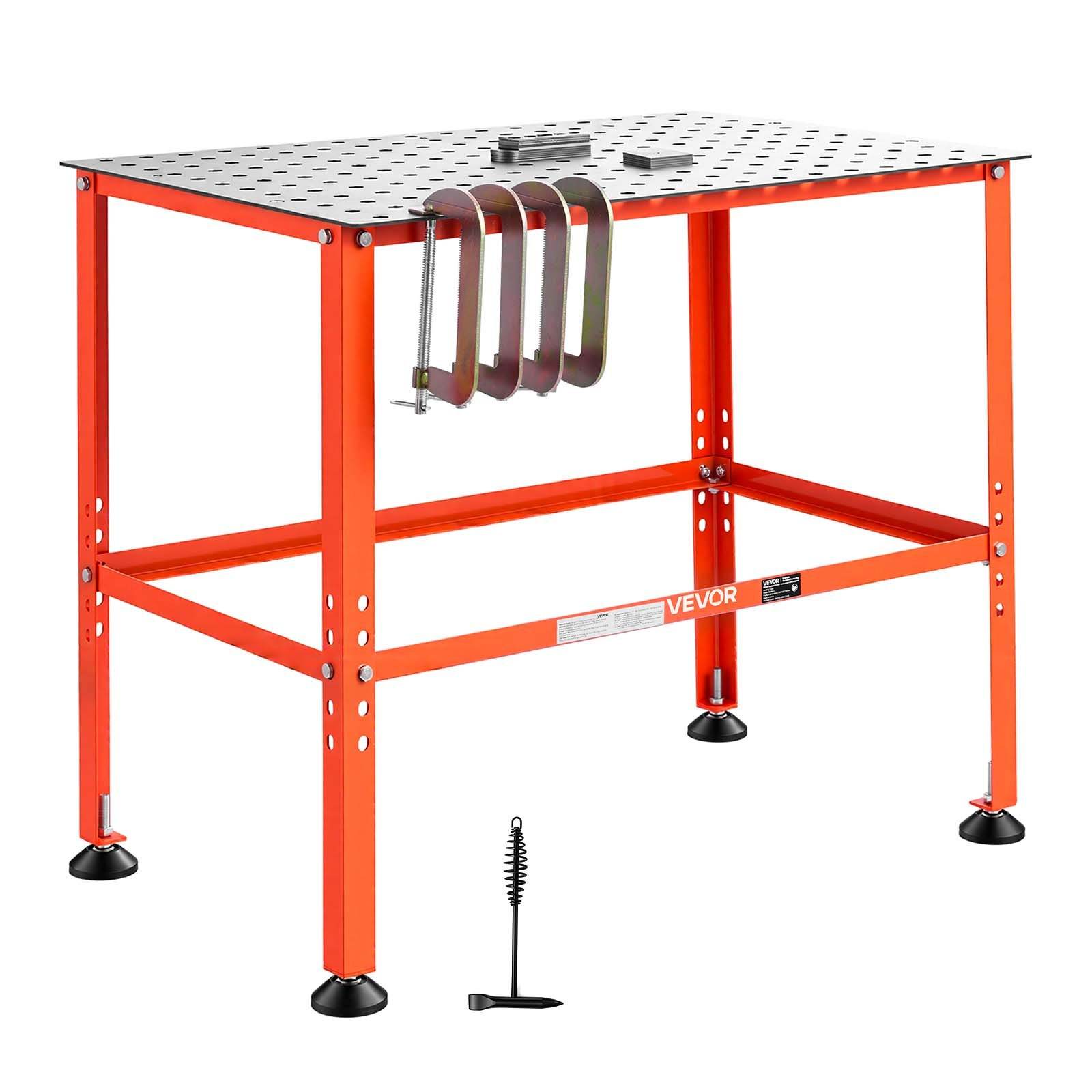 Izturīgs tērauda metināšanas darba galds, 910 × 610 mm, nestspēja 363 kg un 16 mm stiprinājumu atveres, metināšanai, metālapstrādei, montāžai un remontam