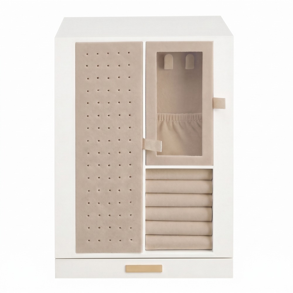 Grozāms rotaslietu organizators ar 4 atvilktnēm, 17 x 15,2 x 23,1 cm, balts