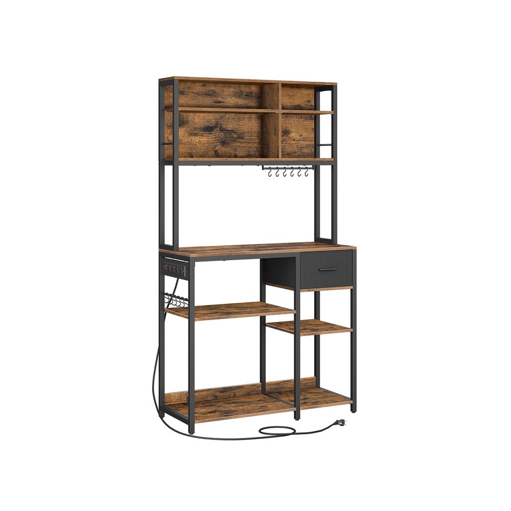 Virtuves plaukts 40 x 80 x 180,4 cm vintage - tonis brūns - melns