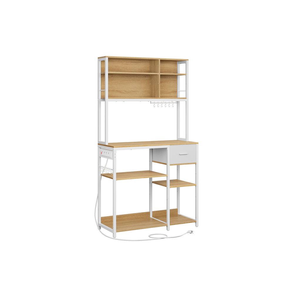 Virtuves plaukts 40 x 80 x 180,4 cm zelta ozols - mākonis balts