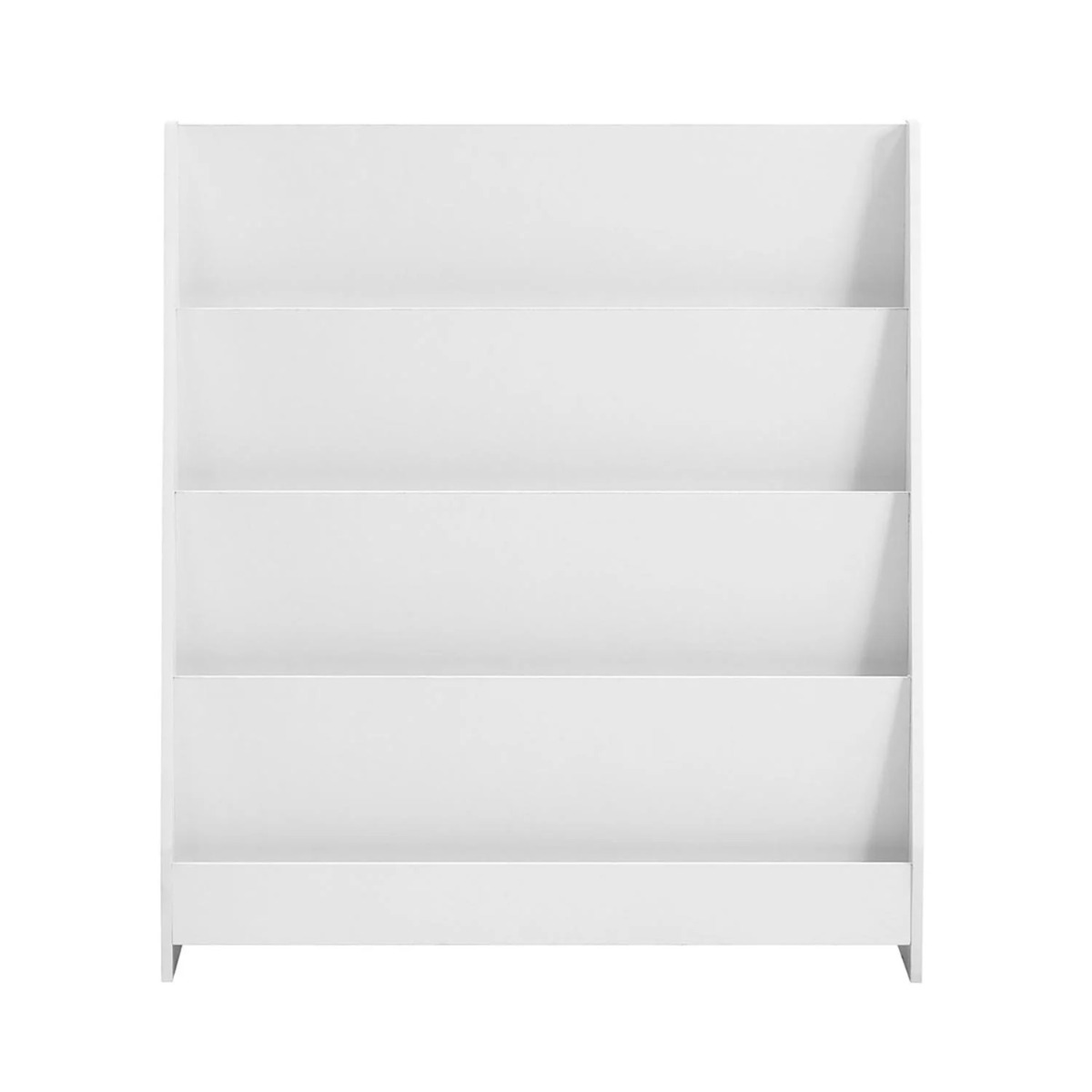 Bērnu grāmatu plaukts, 4 līmeņu uzglabāšanas plaukts bērnu istabai, rotaļlietu un grāmatu plaukts, balts, 80x30x88 cm