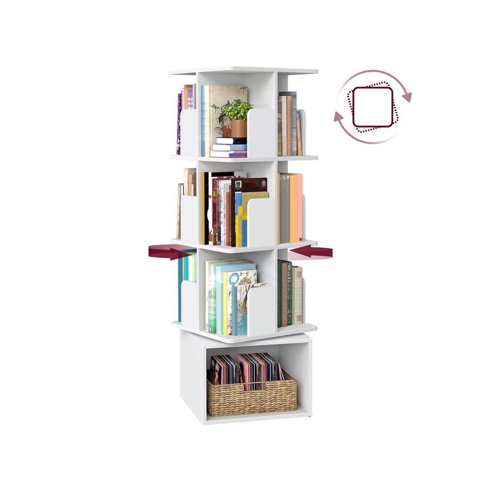 Custos Collection - Swivel bookcase with open sections and 4 levels