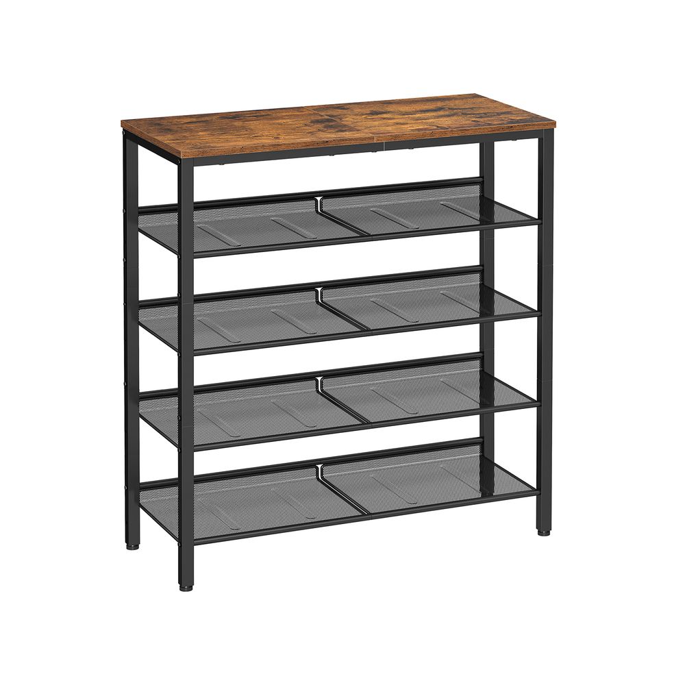 Apavu plaukts 75 x 30 x 93 cm vintage brūnā krāsā