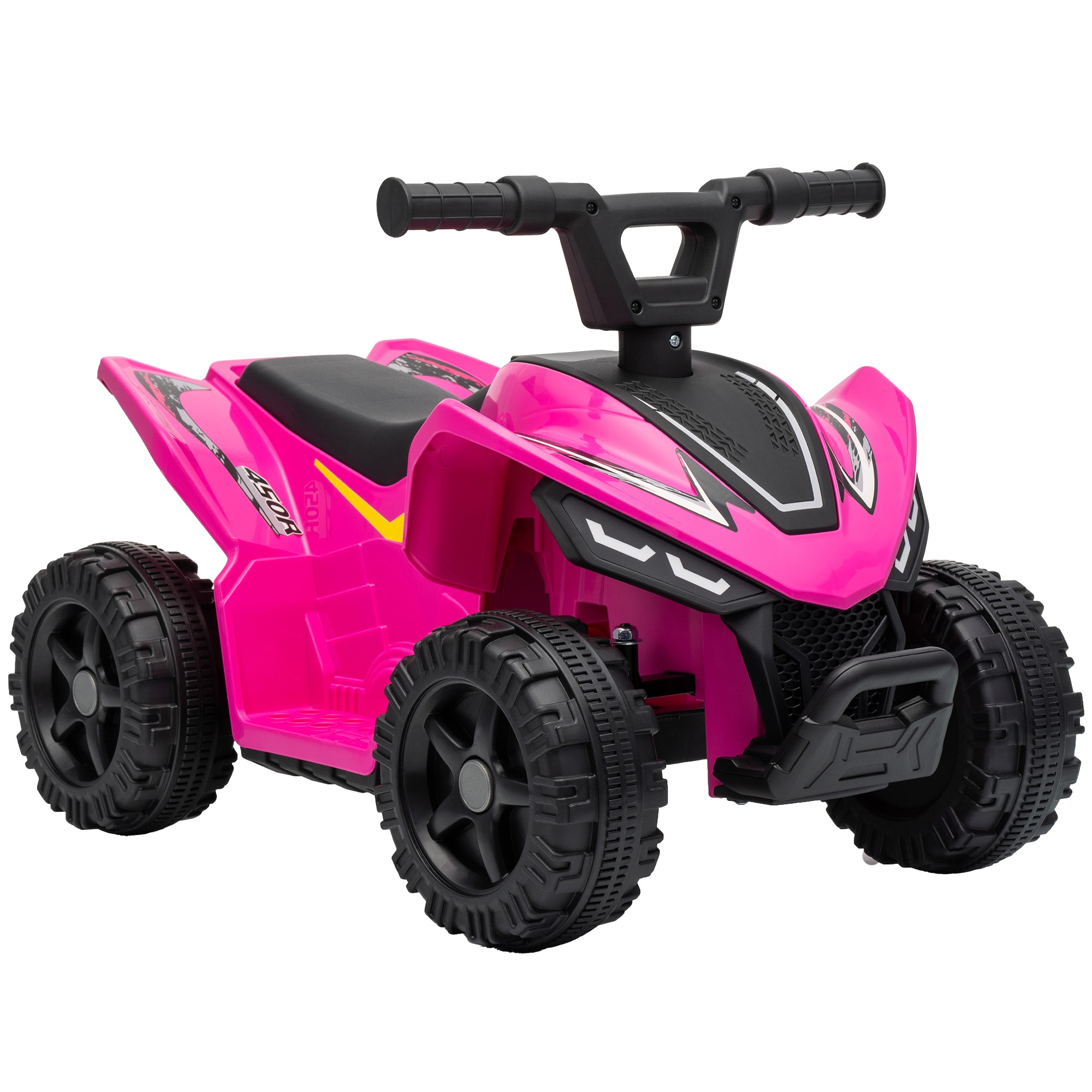 Bērnu elektriskais ATV ar litija akumulatoru, 6 V, kustība uz priekšu un vadība ar pogu uz stūres, 1,5–2 g., gaiši sarkans